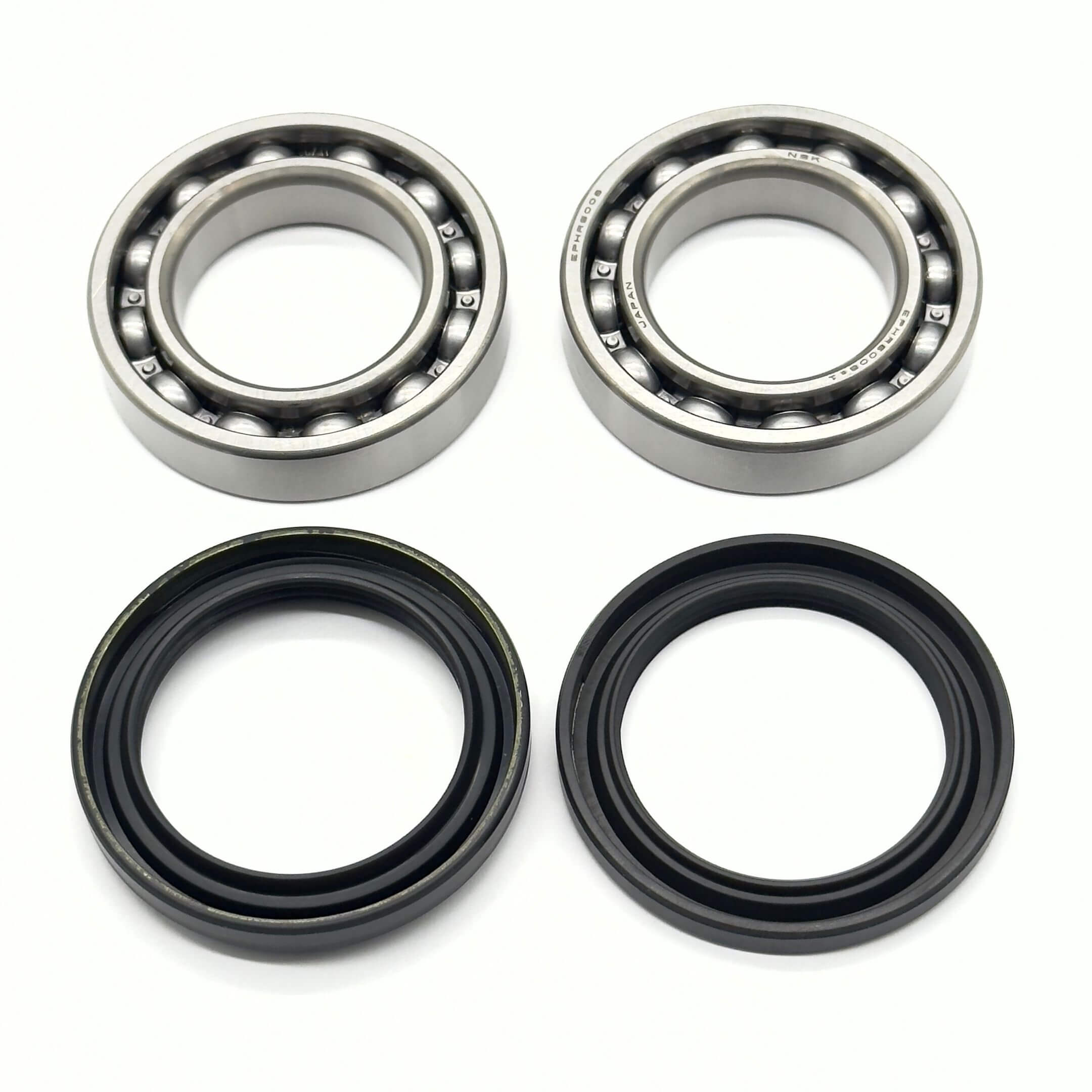 Rear Wheel Bearing & Oil Seal Kit for Subaru Sambar Truck TT1, TT2 Models (1999-2012) featuring two metal bearings and two black oil seals.
