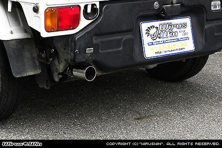 Stainless steel Wirus Win Compact Racing Muffler with catalytic converter for Subaru Sambar Truck models GDTT1, GDTT2, LETT1, LETT2 (2001-2012).