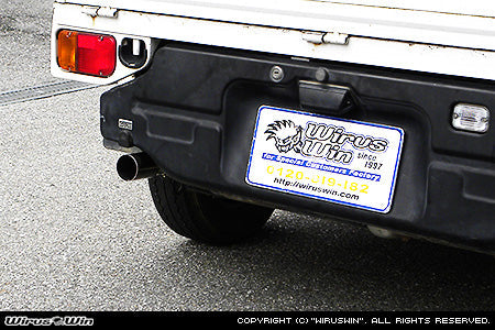 Wirus Win Compact Racing Muffler in stainless steel for Subaru Sambar Truck with Supercharger EN07Y, compatible with KS3 and KS4 models from 1990-1999.