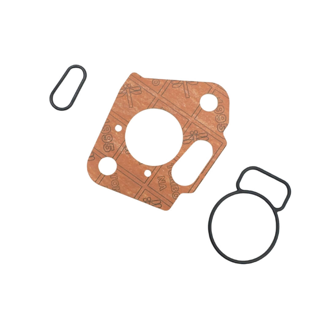 3-piece carburetor gasket to intake manifold rebuild kit for 1990-1998 Subaru Sambar KV3 and KV4 trucks, including part numbers 16293KA020, 16186KA030 and 16173KA141.