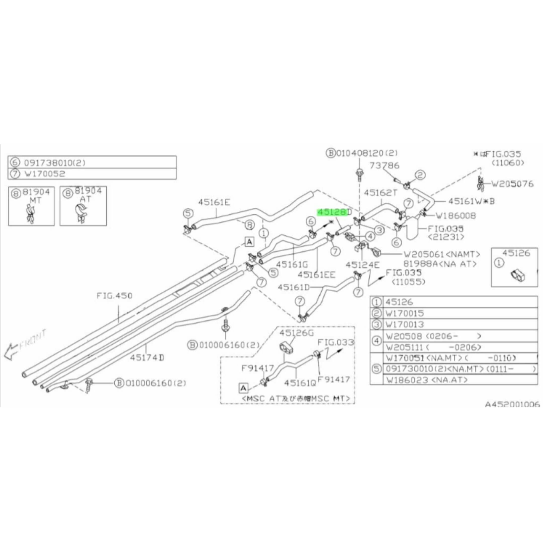 Radiator/Heater Hose Connector for Subaru Sambar Truck TT1, TT2 Models (1999-2012) with detailed schematic diagram and part numbers.