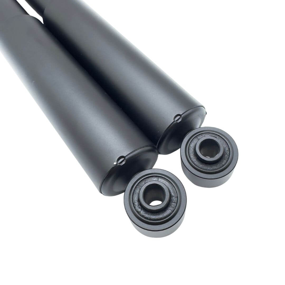 Lower mounting eyelets on KSA1135 rear shock absorbers for 1999-2012 Subaru Sambar TT1 and TT2 trucks