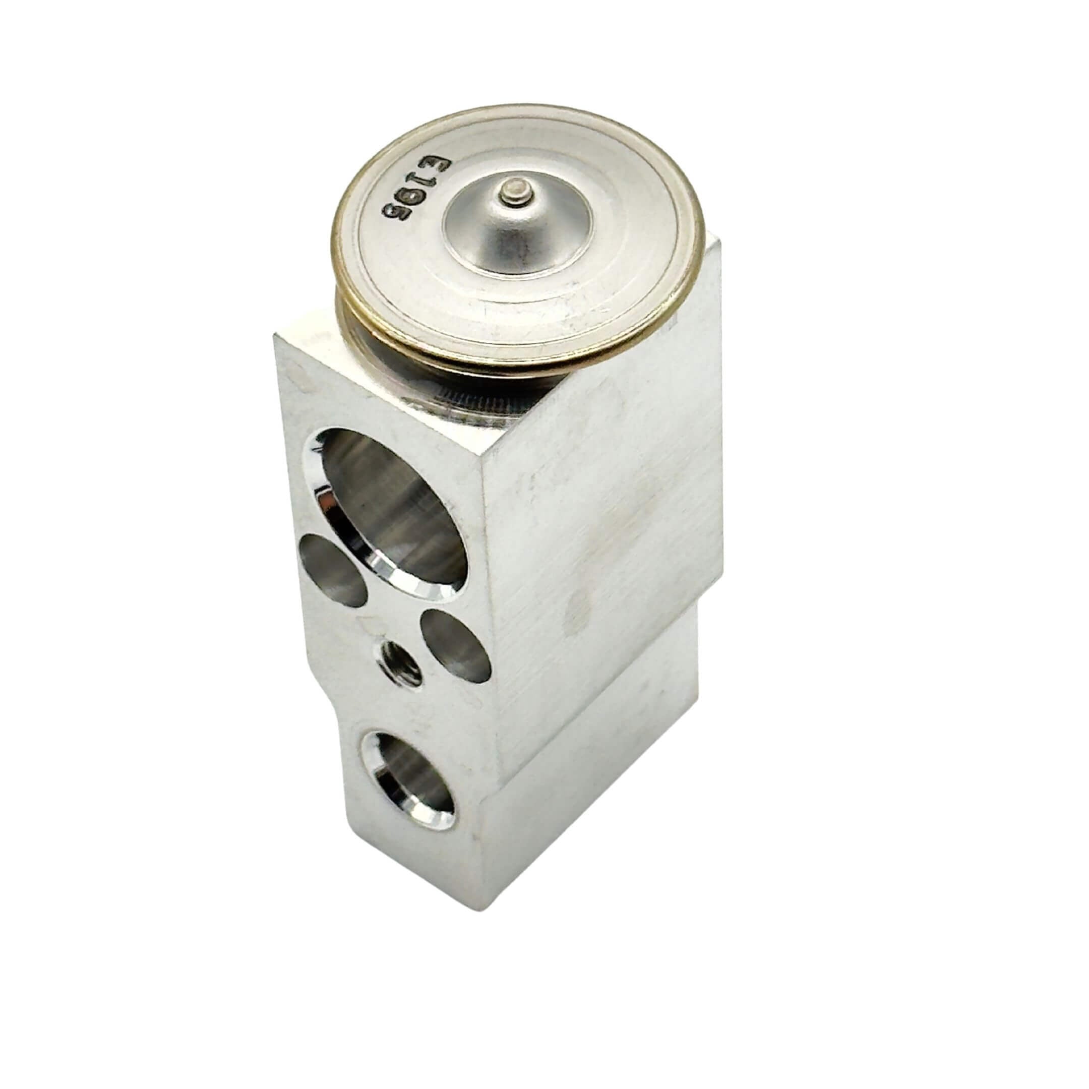 A/C Expansion Valve for Subaru Sambar Truck TT1, TT2 Models (1999-2012) featuring a compact, metallic design with multiple ports.