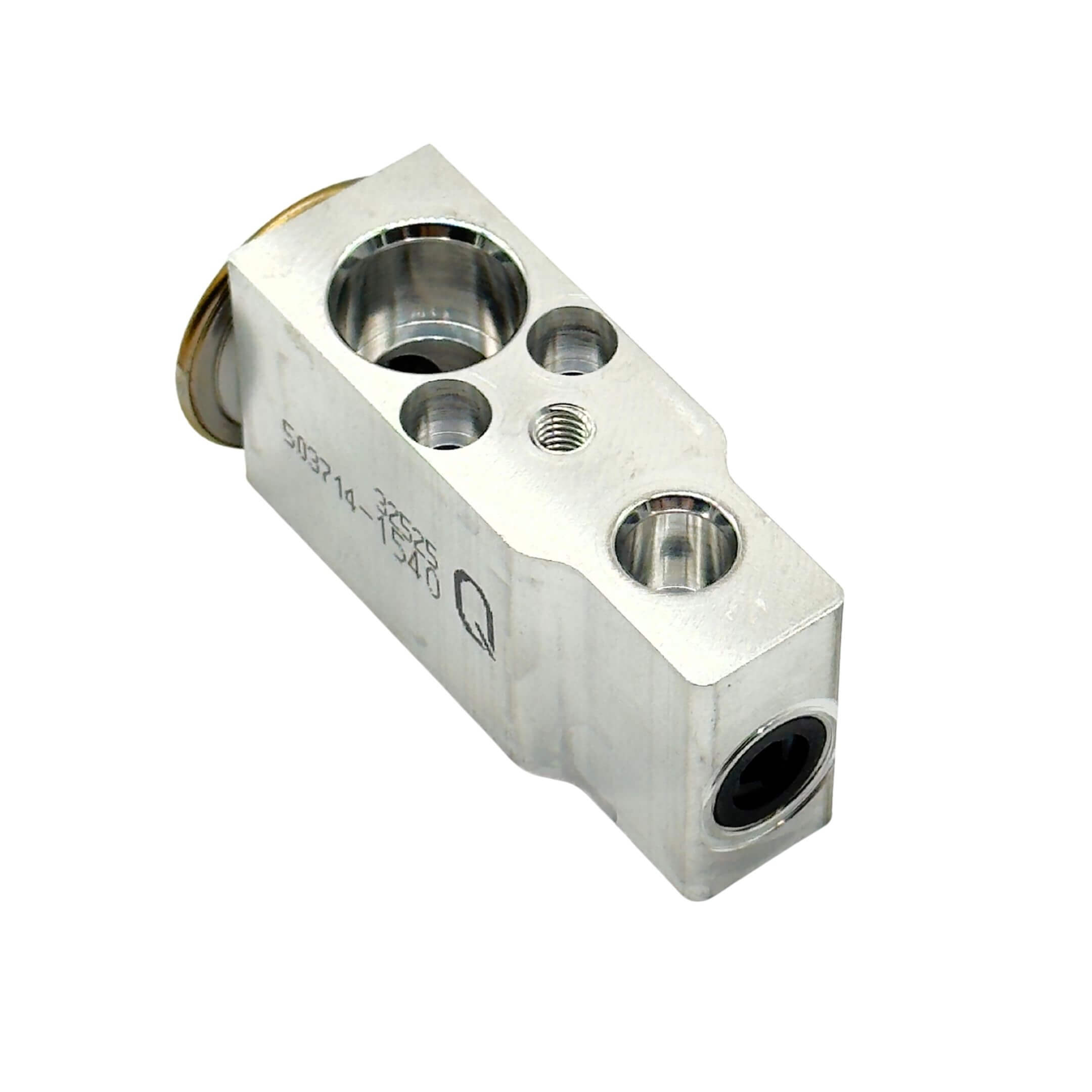 A/C Expansion Valve for Subaru Sambar Truck TT1, TT2 Models (1999-2012) featuring a silver metallic finish and multiple connection ports.