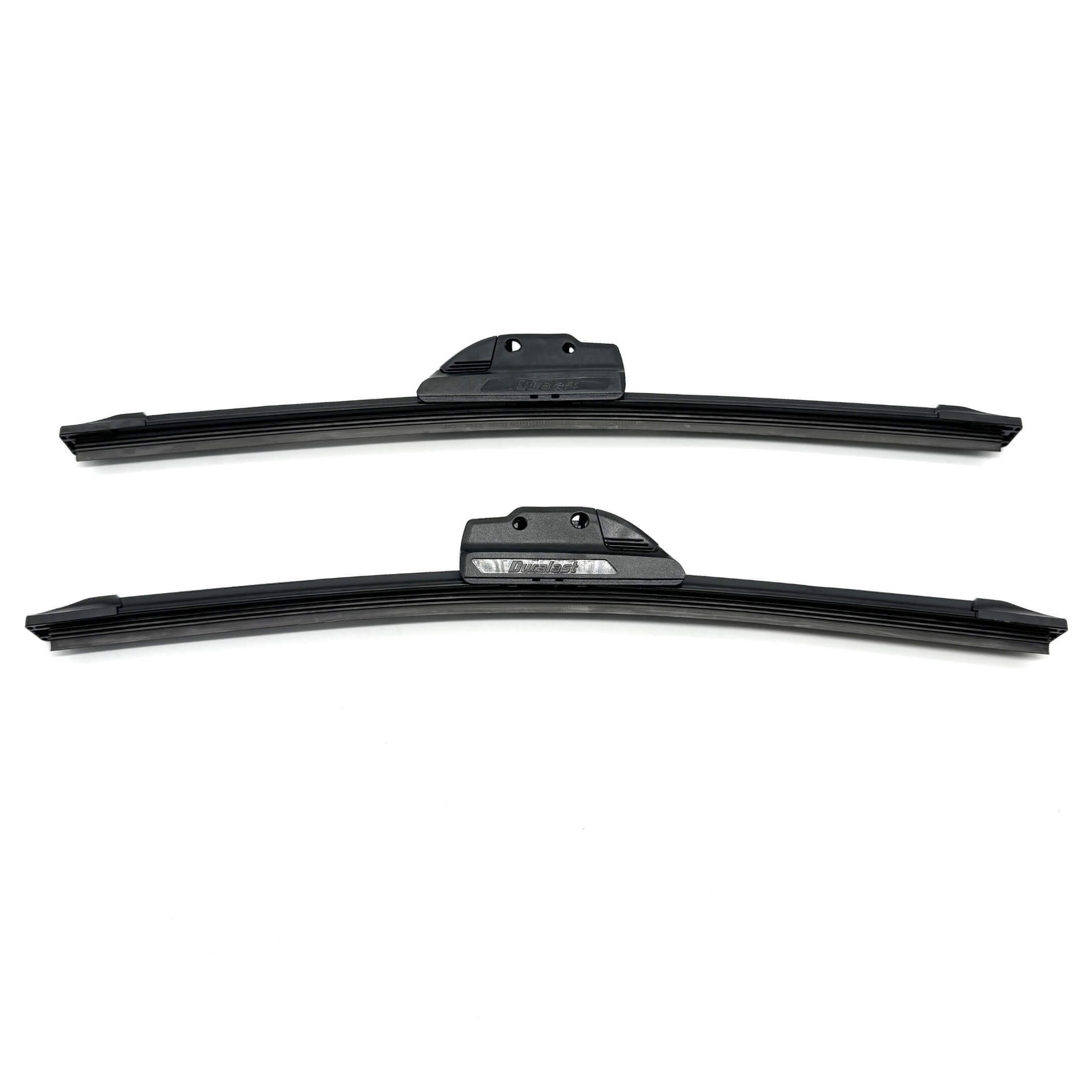 Duralast wiper blades for Subaru Sambar Wagon TW1, TW2 models (1999-2012) featuring durable black design and secure mounting.