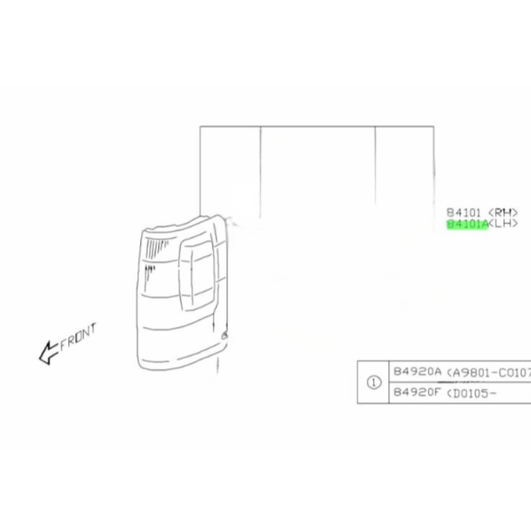 Front Turn Signal Lamp Assembly for Subaru Sambar Van TV1, TV2 Models (1999-2012) featuring left/passenger side design with detailed diagram.