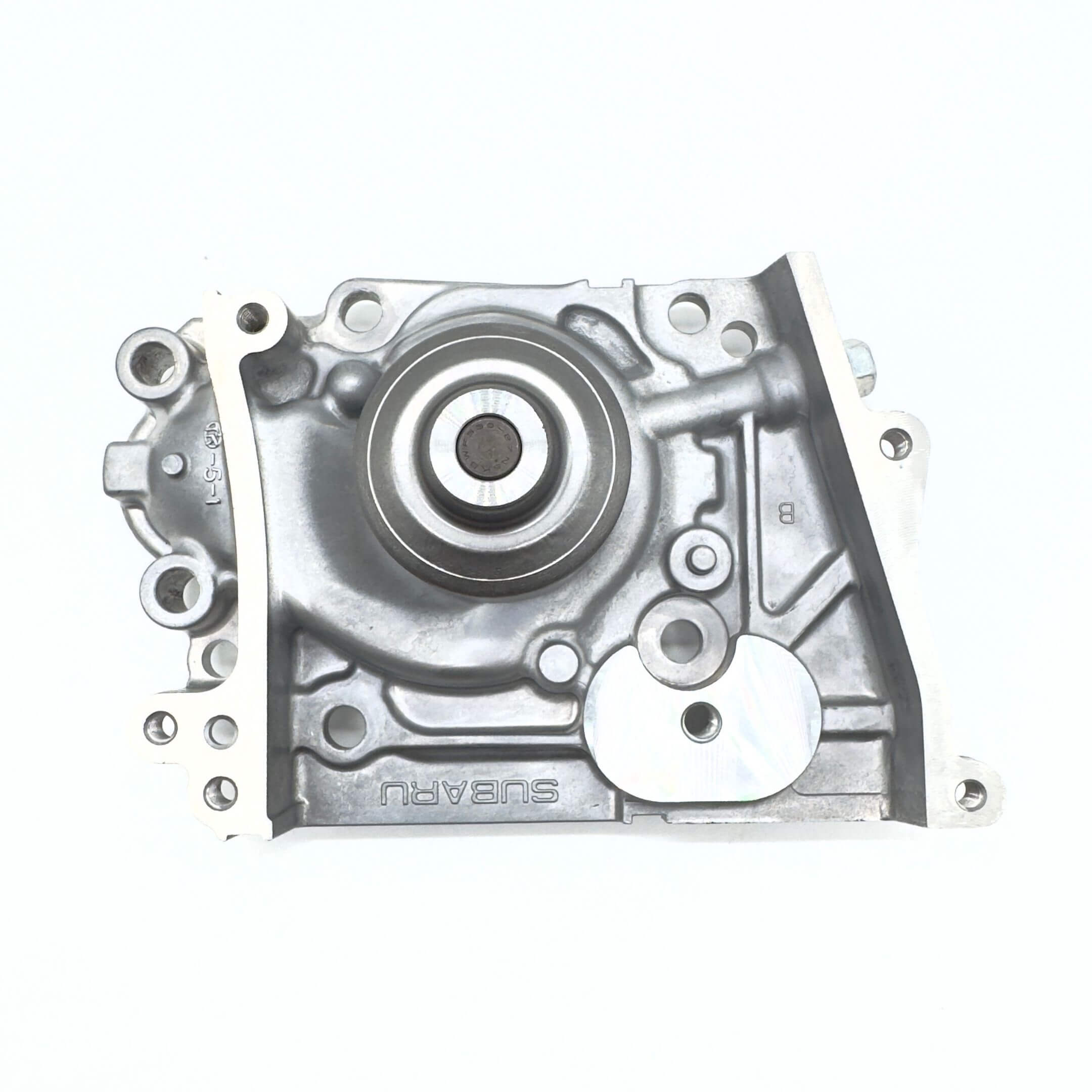 Genuine Subaru Sambar Truck TT1, TT2 water pump for 1999-2012 models, featuring a robust metal construction and precise engineering.