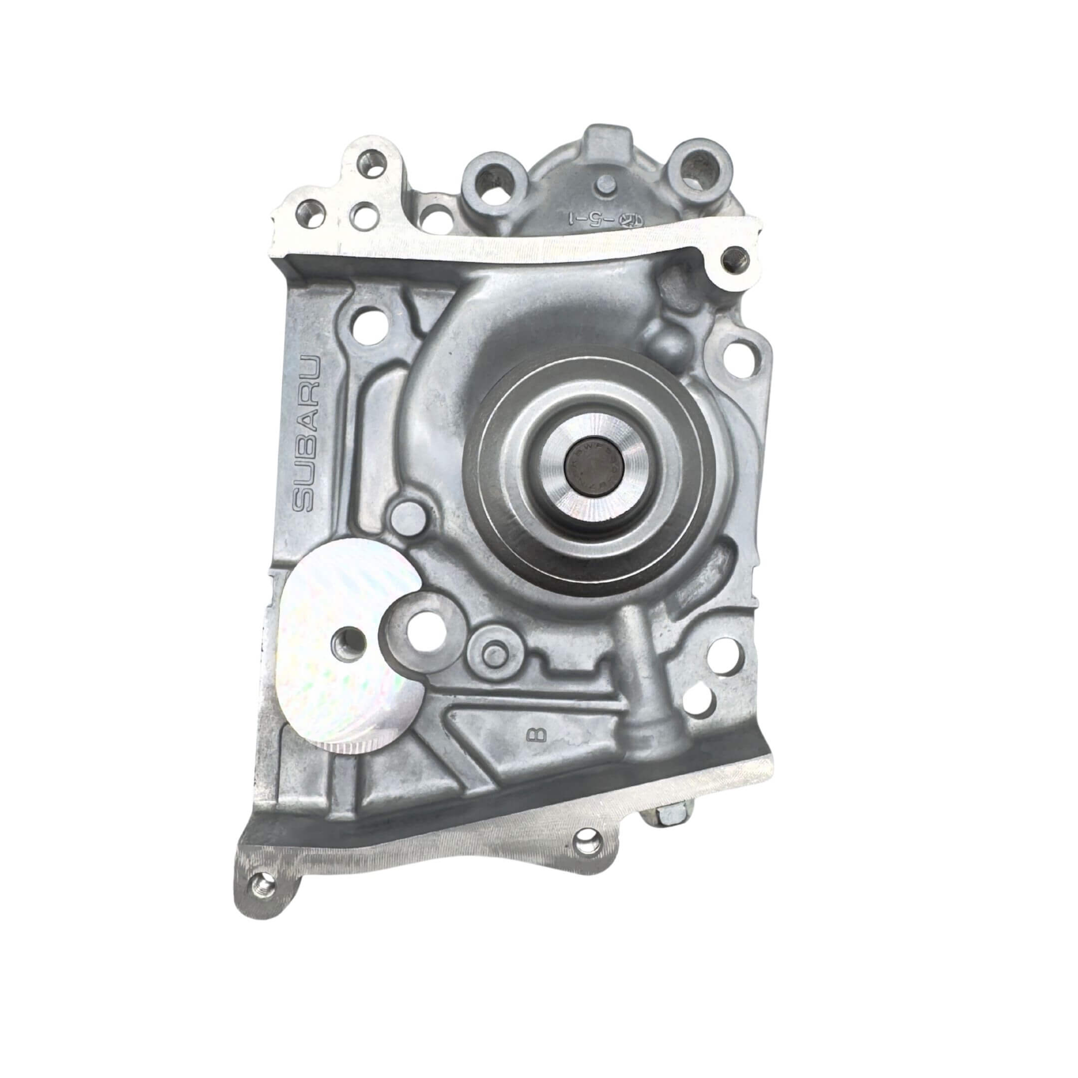 Genuine Subaru Sambar Van TV1, TV2 water pump for 1999-2012 models featuring a durable metal construction.