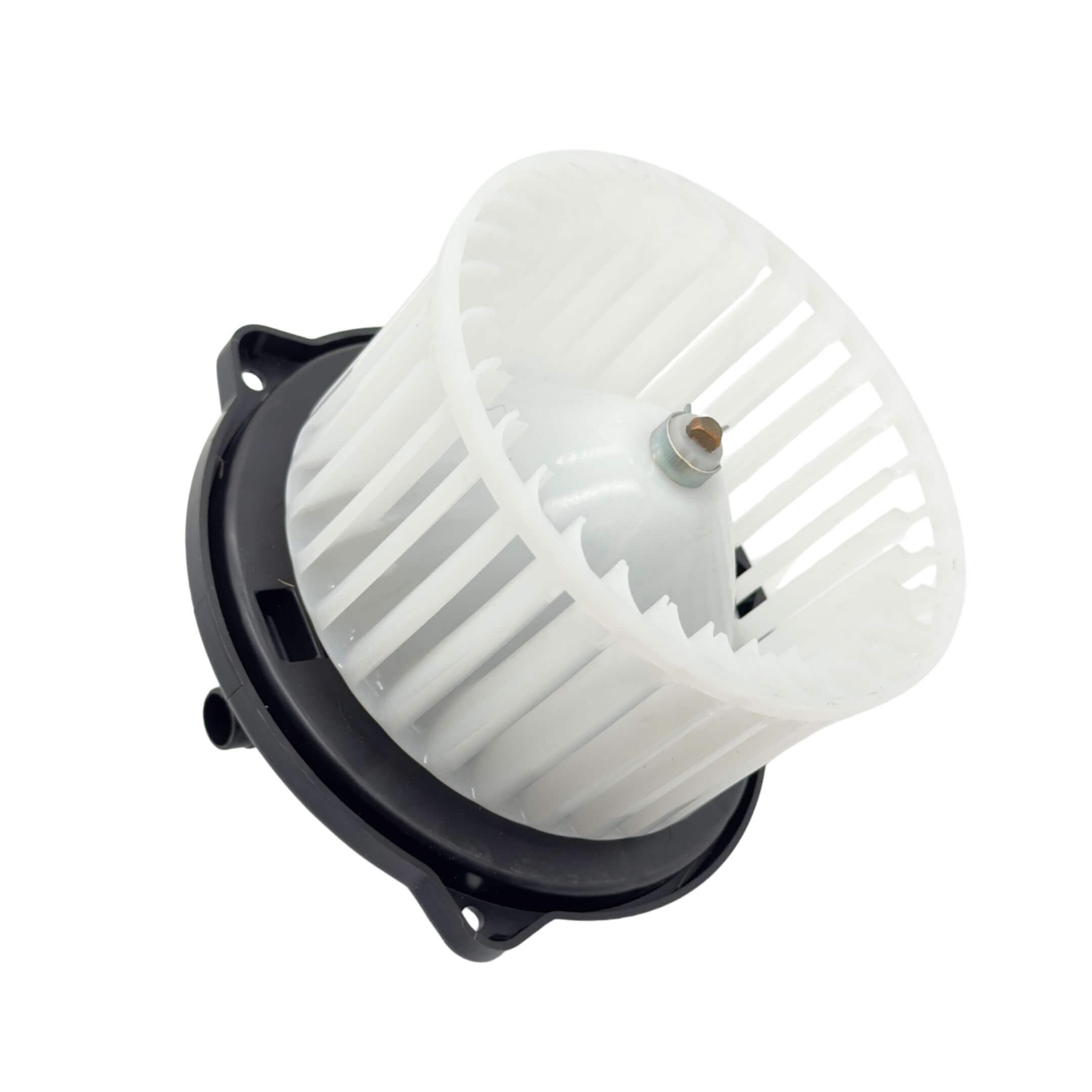 Blower Motor - Heater Blower Fan Motor for Subaru Sambar Truck TT1, TT2 Models (1999-2012) featuring a white plastic fan and black mounting base.