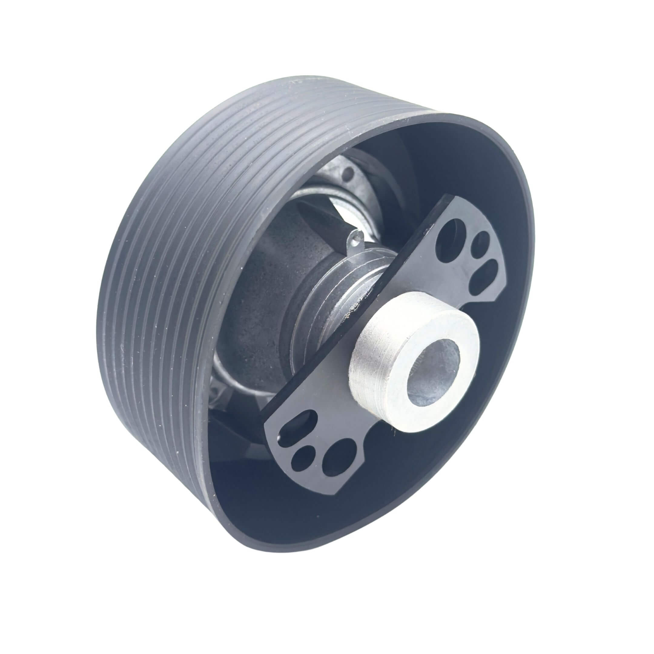 HKB Sports Boss Steering Wheel Hub Adapter for Subaru Sambar Truck TT1, TT2 Models (1999-2012) featuring a sleek, ribbed design and durable metal construction.