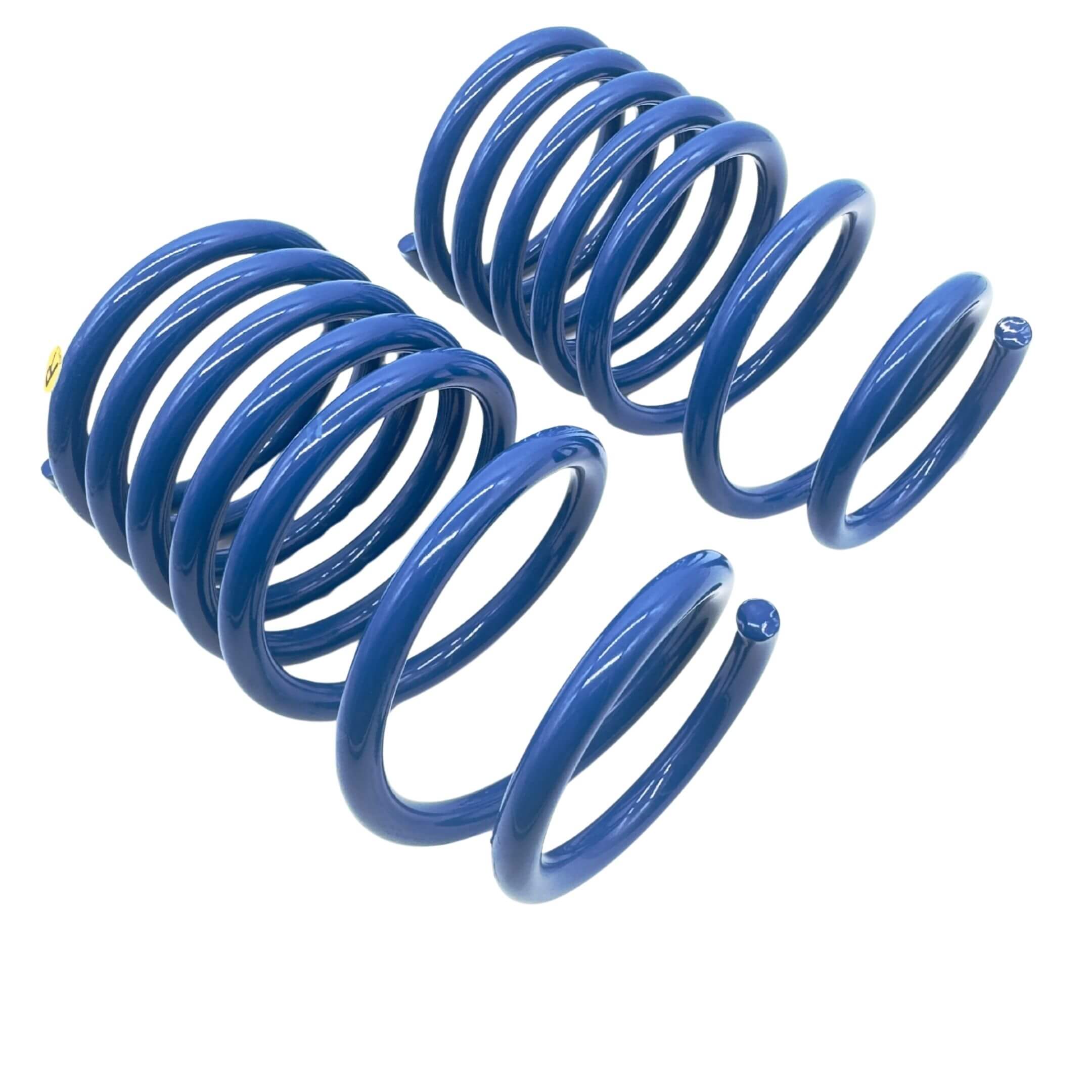 Espelir Super Down Springs for Subaru Sambar Wagon TW1, TW2 Models (11/2005-03/2012) featuring a vibrant blue finish.