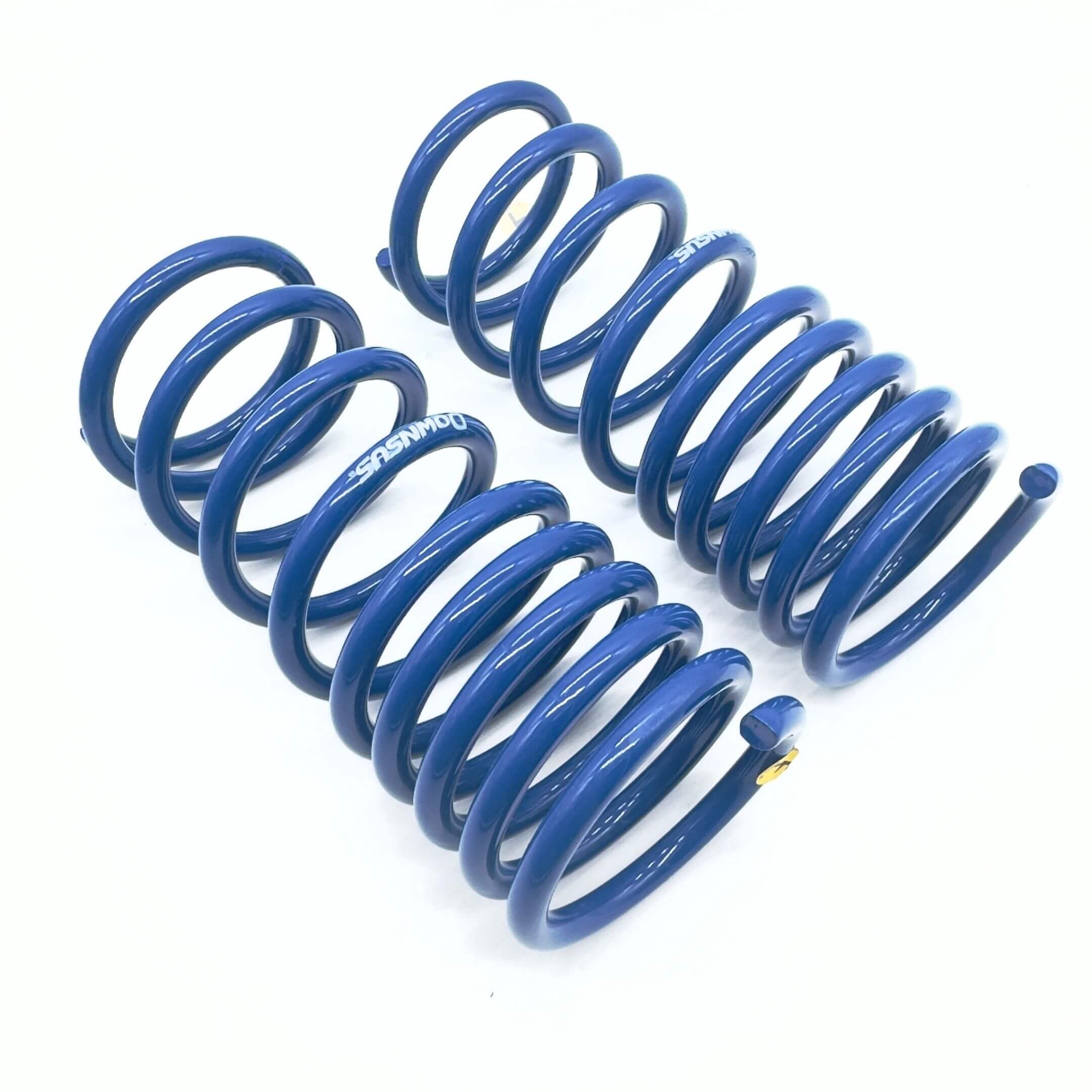Espelir Super Down Springs for Subaru Sambar Van TV1, TV2 (1999-2005) featuring a vibrant blue finish and precision-engineered design.
