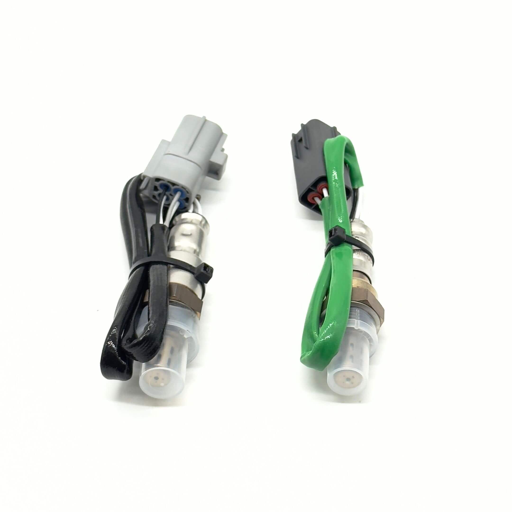 Oxygen Sensor Set for Subaru Sambar Van TV1, TV2 Models (6/2008-2/2012) featuring front and rear O2 sensors with distinct black and green wiring.