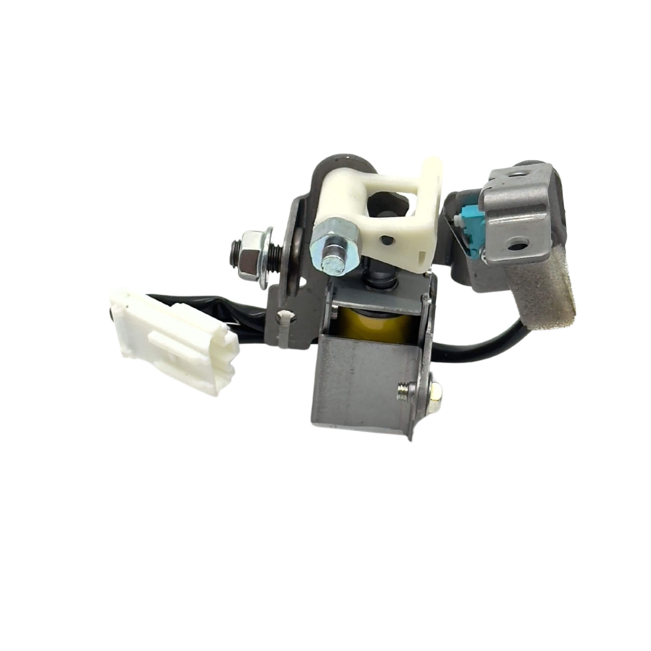 Shift Lock Solenoid Assembly for Subaru Sambar Truck TT1, TT2 Models (1999-2012) featuring a durable metal and plastic construction with connector wiring.