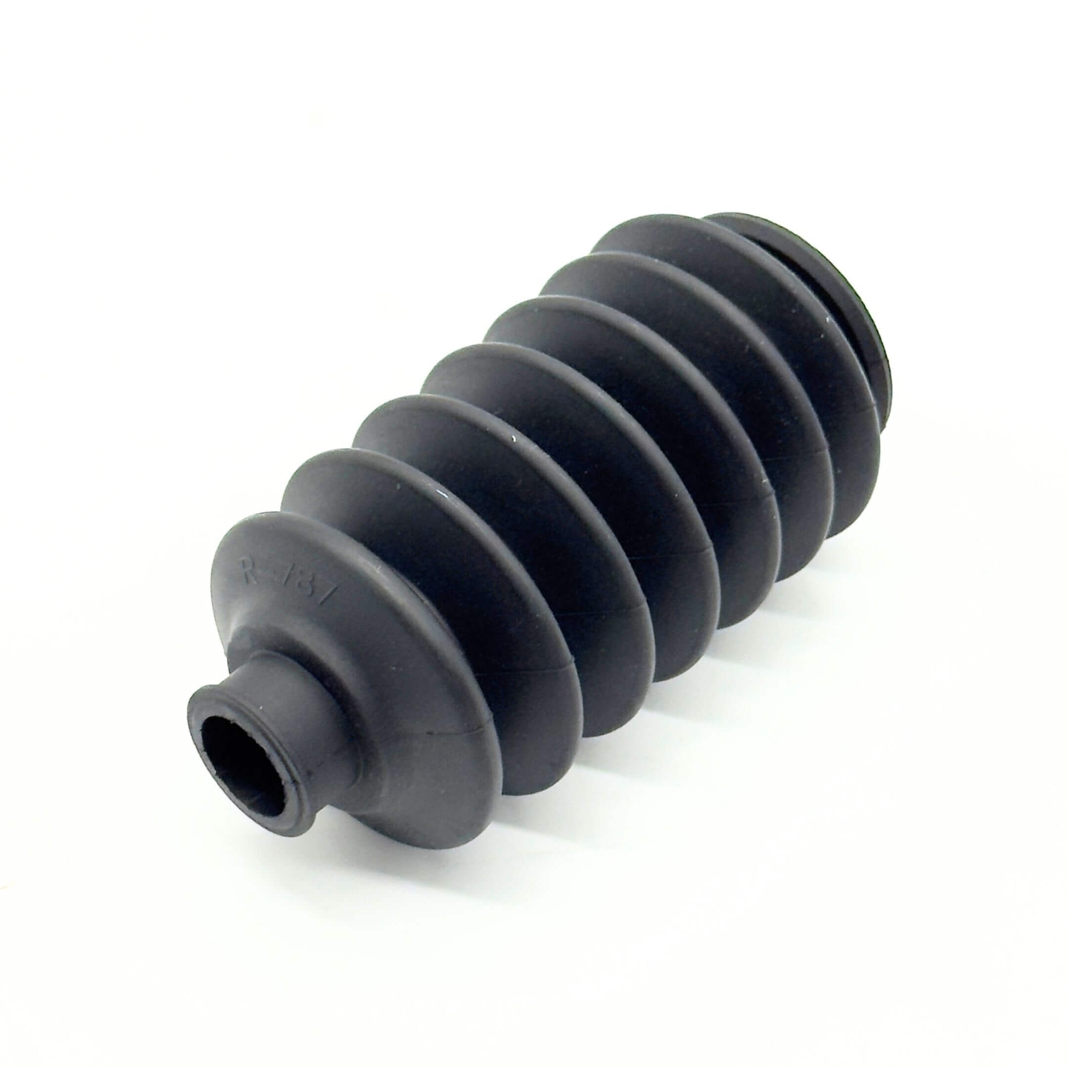Steering Rack Boot for Subaru Sambar Van TV1, TV2 Models (1999-2012) featuring durable black rubber construction and ribbed design.