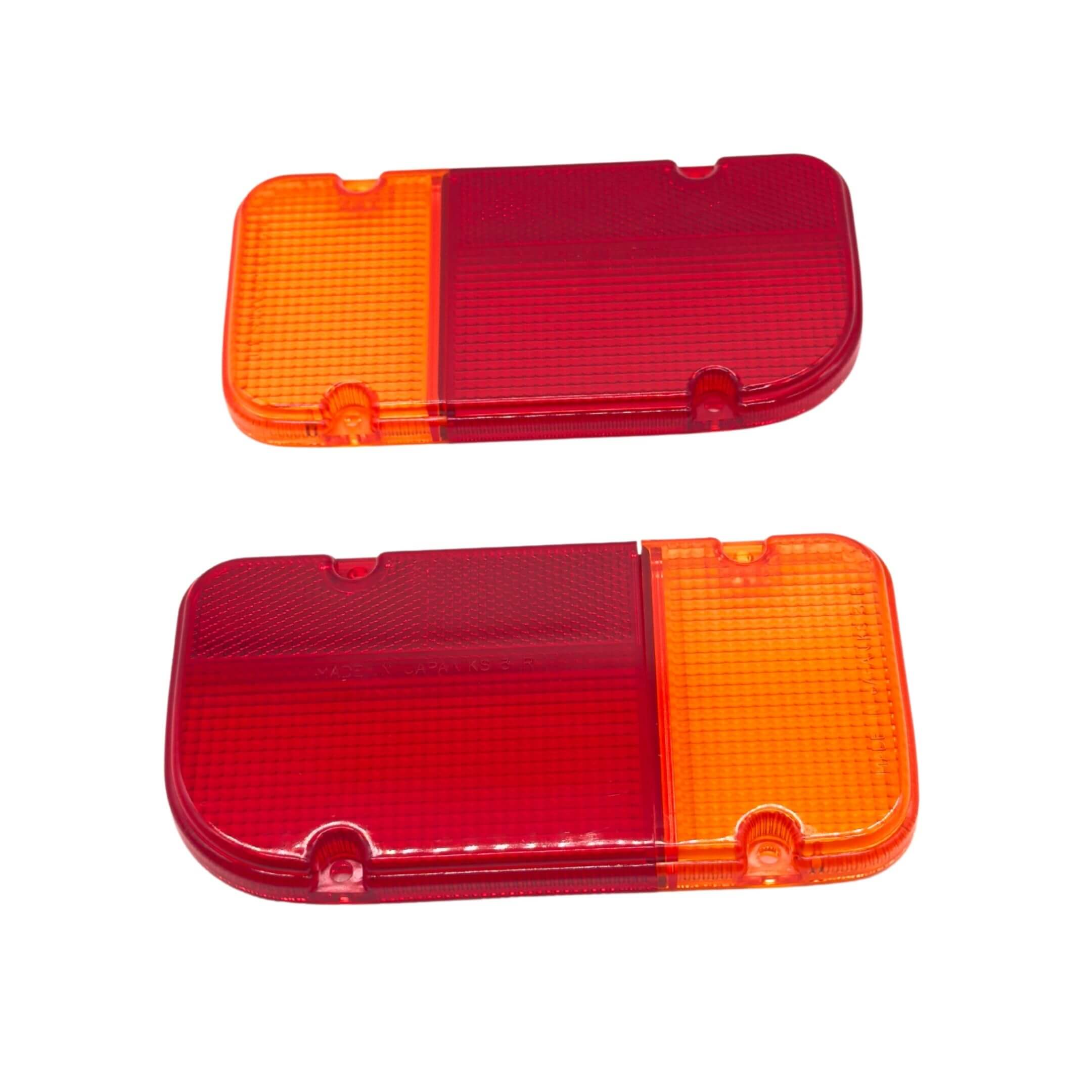 Tail Lamp Brake & Turn Signal Cover Kit for Subaru Sambar Truck TT1, TT2 Models (1999-2012) featuring red and amber lens design for right and left sides.