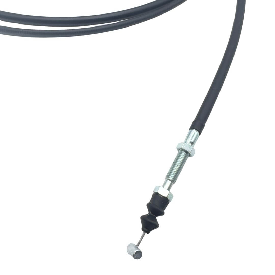 Threaded adjuster and lock nuts on the Subaru Sambar Van KV3, KV4 accelerator cable 37010TA024, used to set correct accelerator pedal free play.