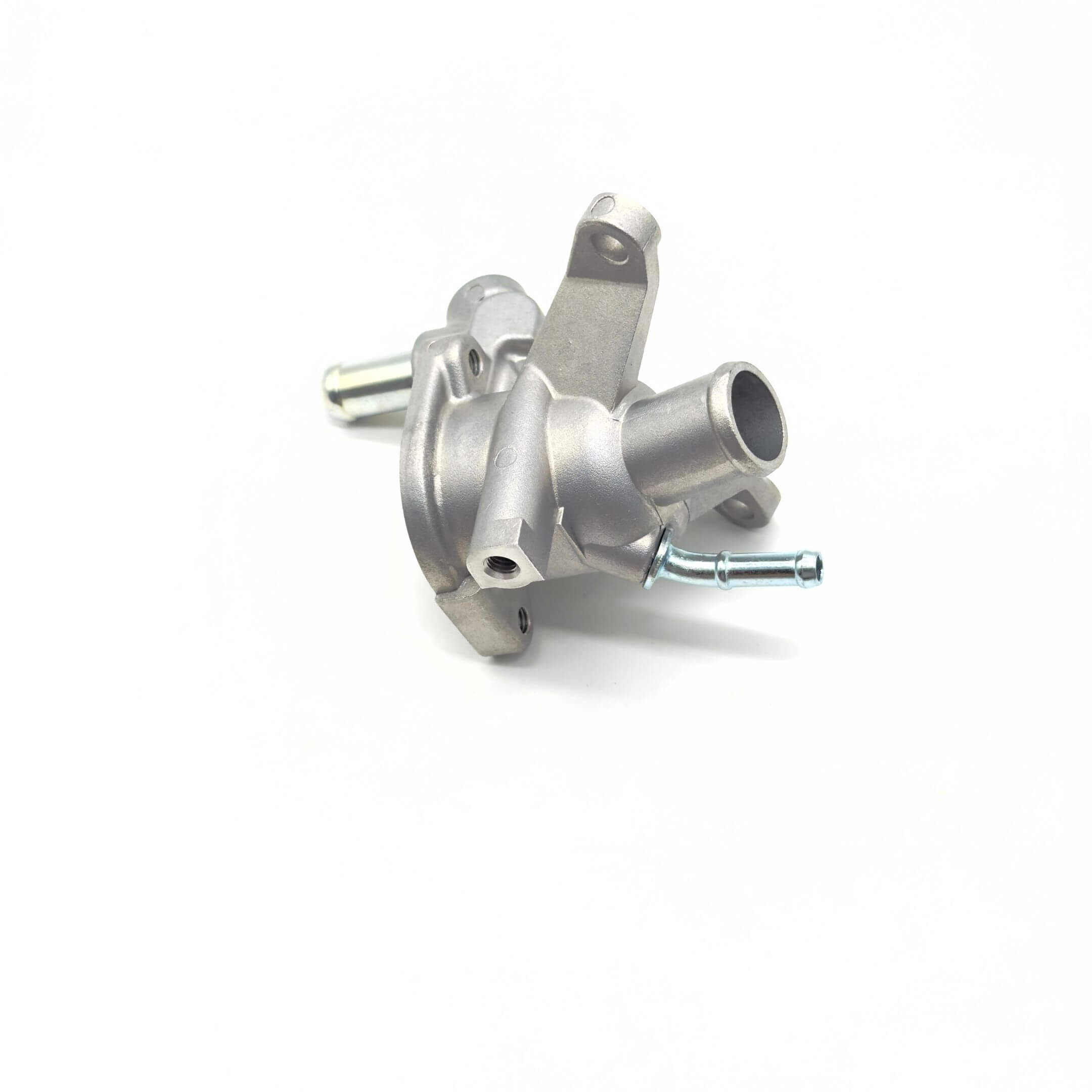 Thermostat Housing Body for Subaru Sambar Wagon TW1, TW2 Models (1999-2012) featuring a durable metal construction with multiple connection points.