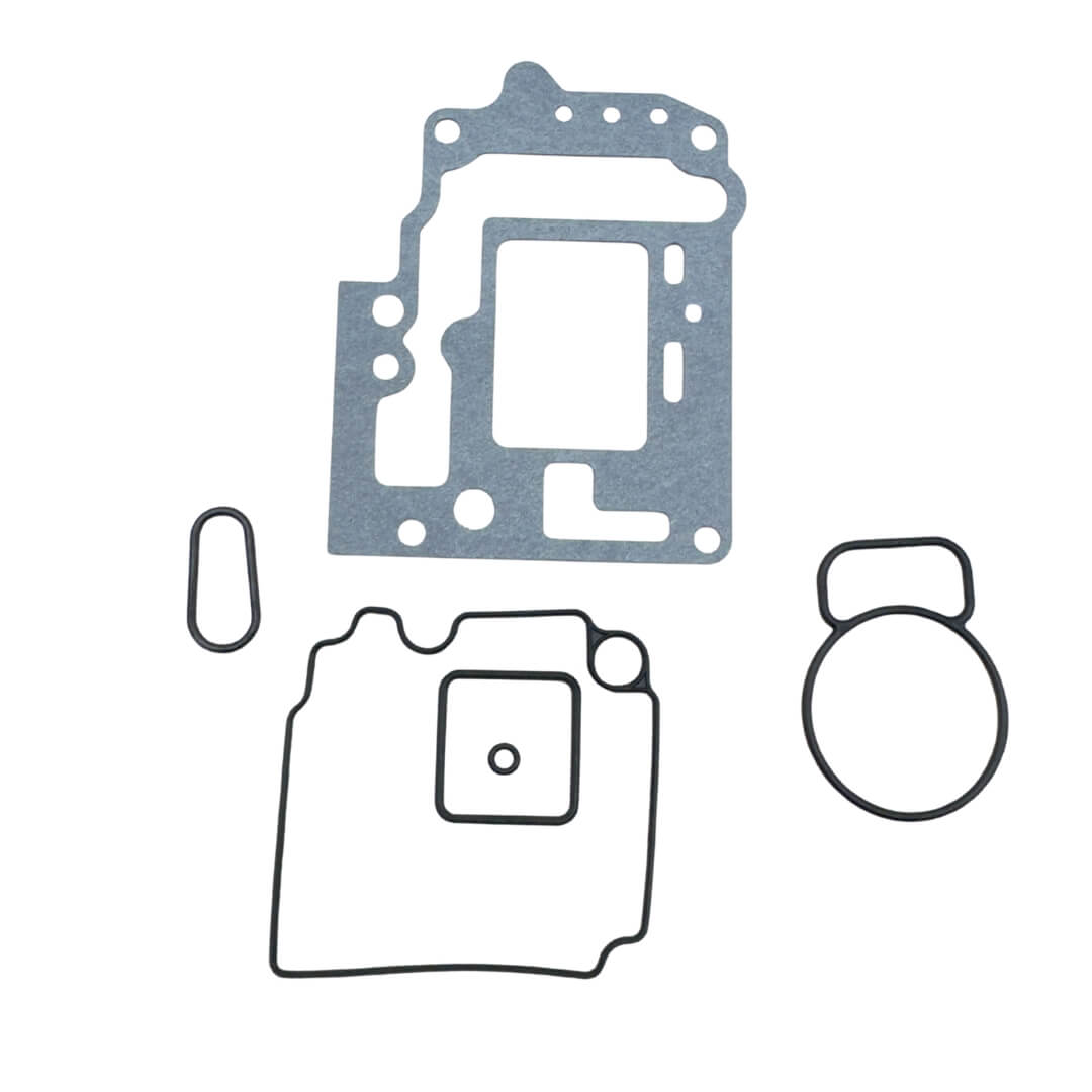 6-piece carburetor gasket rebuild kit for 1990-1998 Subaru Sambar KV3 and KV4 trucks, including part numbers 16293KA020, 16186KA030 and 16158KA200.