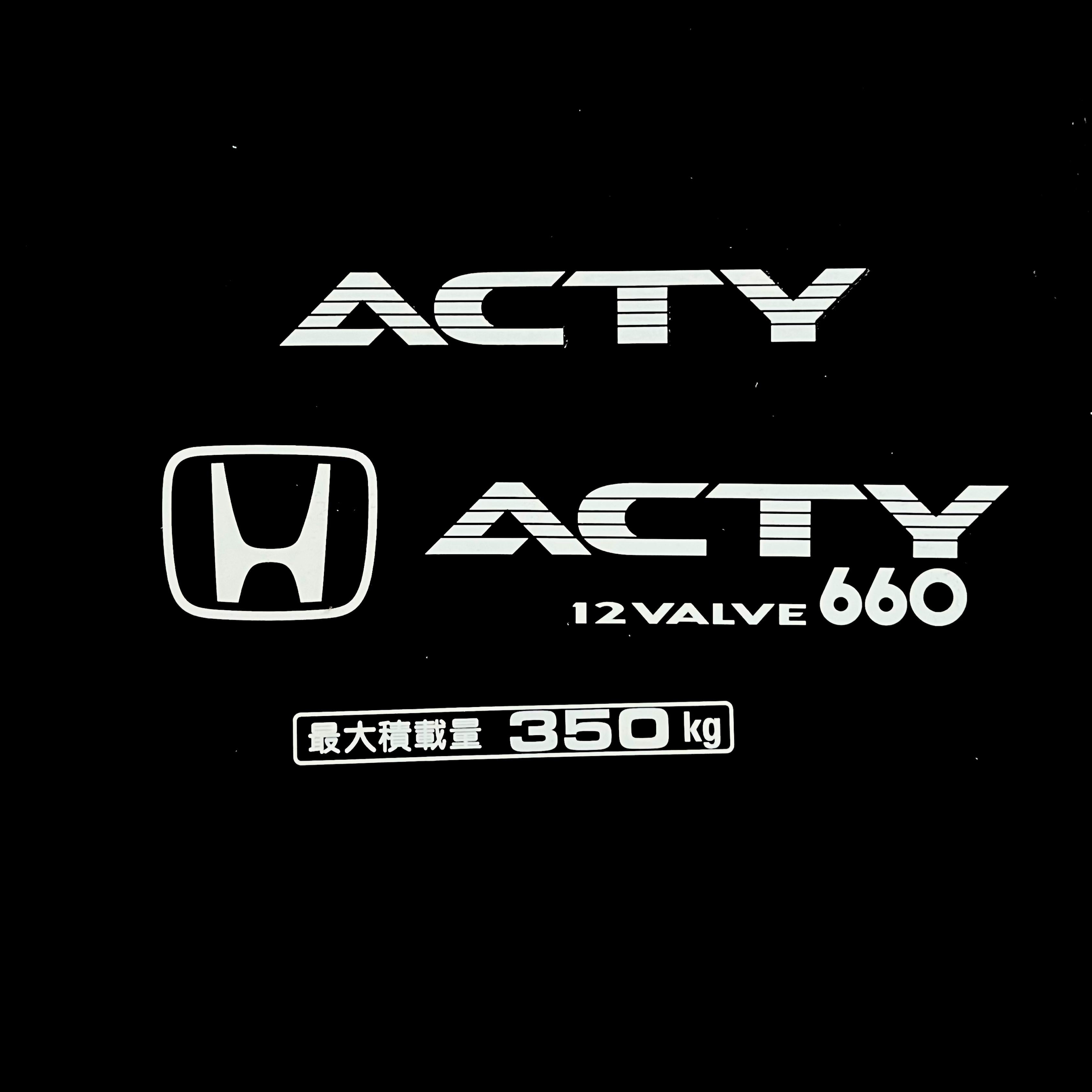High-quality Honda Acty Replica Decals in OEM White displayed on a Black background - Perfect for JDM Mini Truck customization and upgrades
