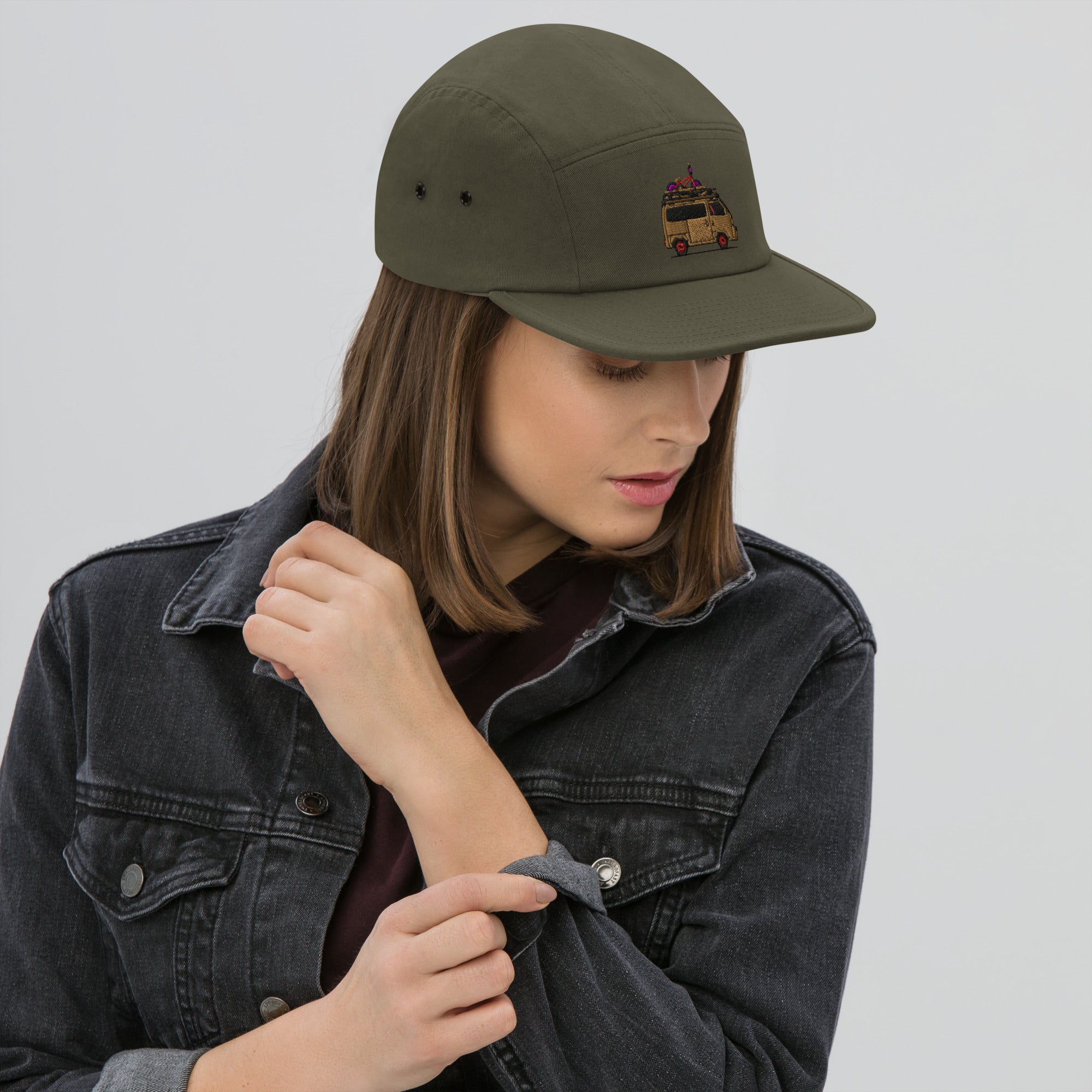 Oiwa Acty Street Embroidered Five Panel Cap Olive