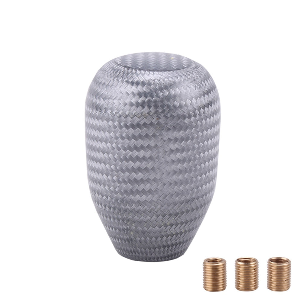 Oval Silver Carbon Fiber Shift Knob