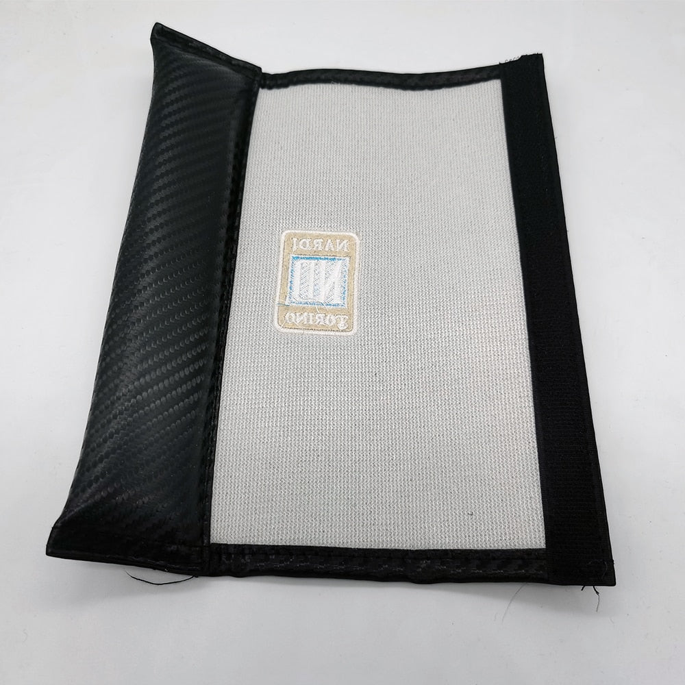 Nardi Style Seatbelt Cover Set for Kei Trucks - Black - Comfortable, Embroidered Cotton, Universal Fit, Easy to Install, Stylish Protection