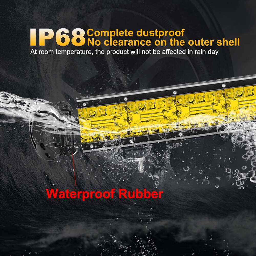 Premium 7" 120W Yellow LED Light Bar - Versatile Lighting Solution for Japanese Mini Trucks - 4800LM Output