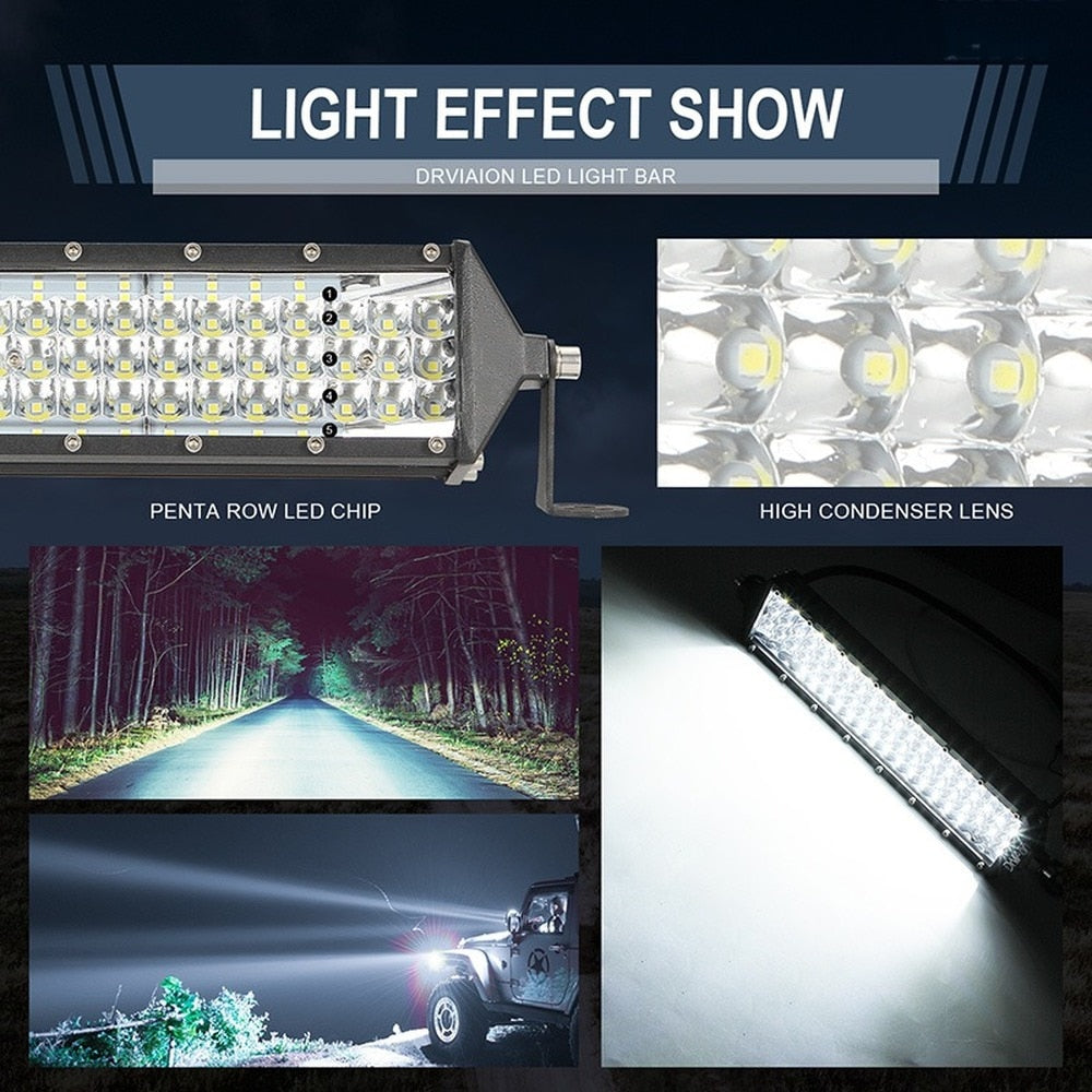 12" LED Light Bar - 30° Spot/120° Flood Beam Pattern - Perfect Off-Road Upgrade for JDM Mini Trucks