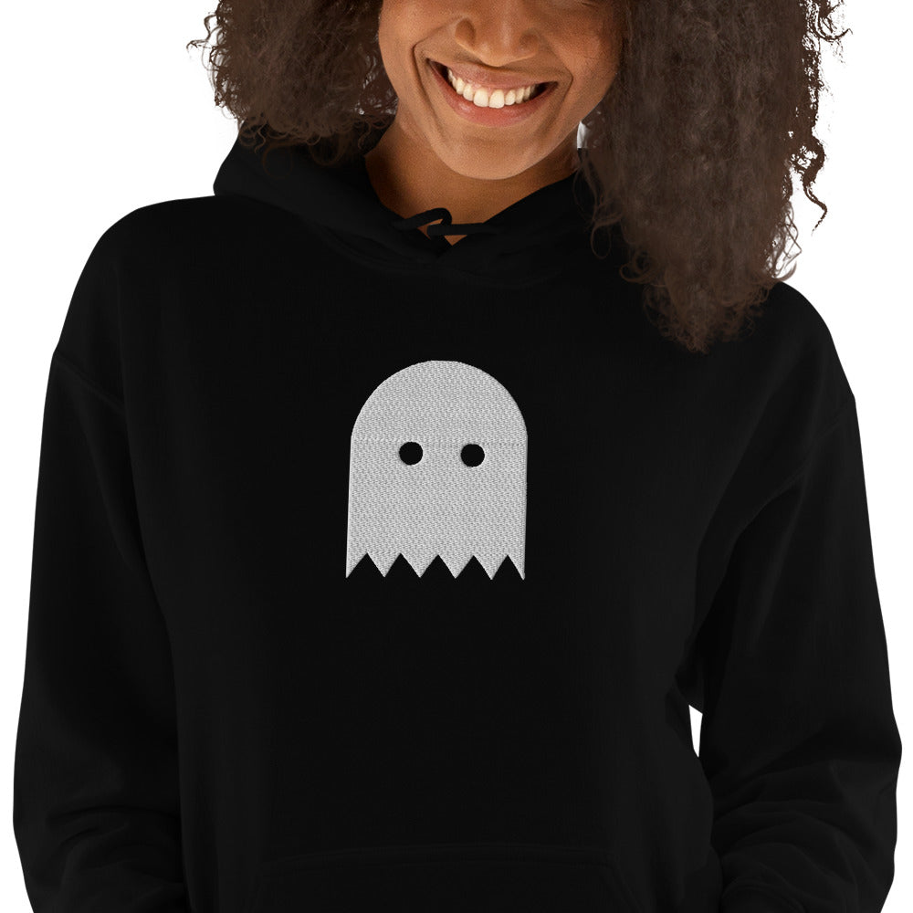 Black Oiwa Embroidered Plush Hoodie