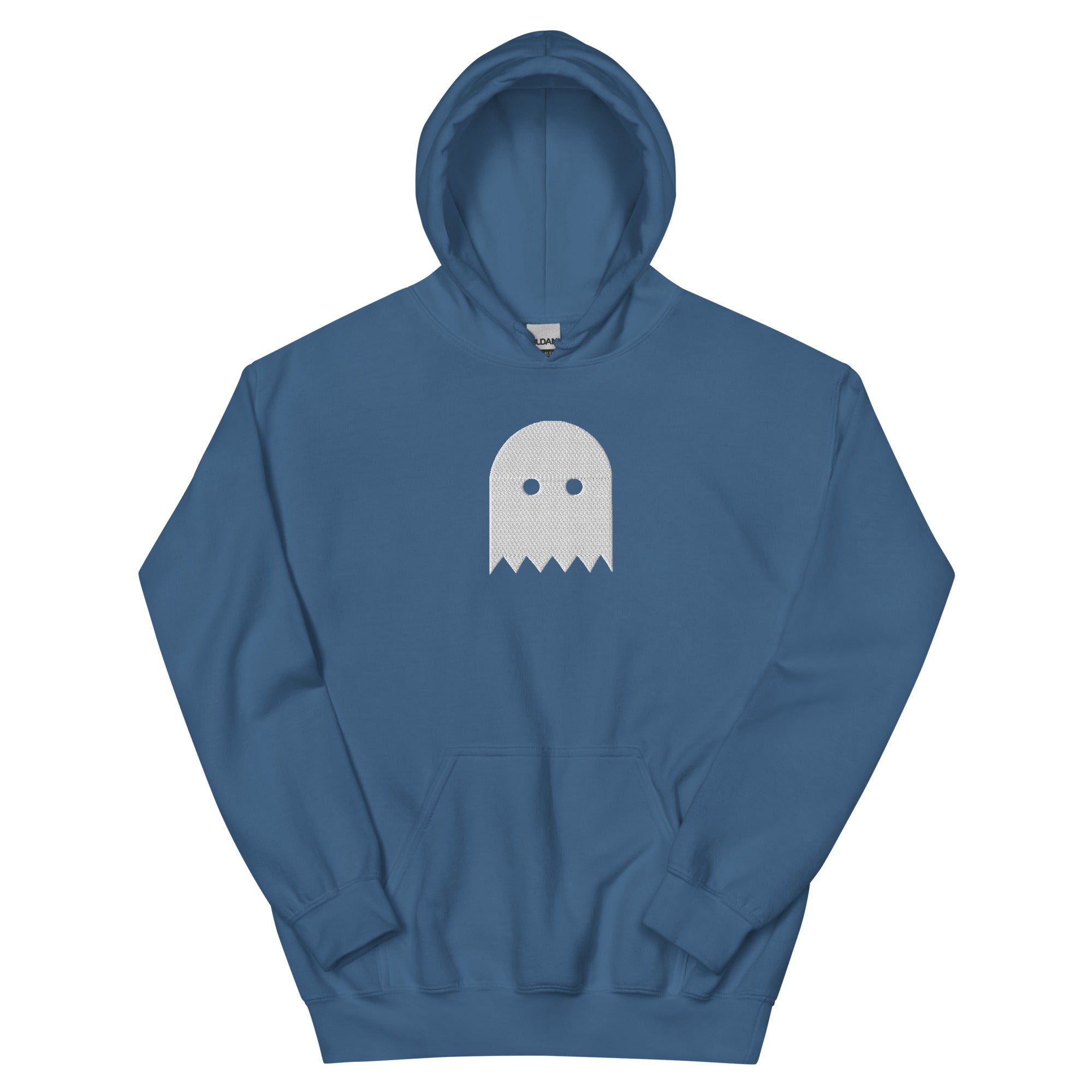 Indigo Blue Oiwa Embroidered Plush Hoodie