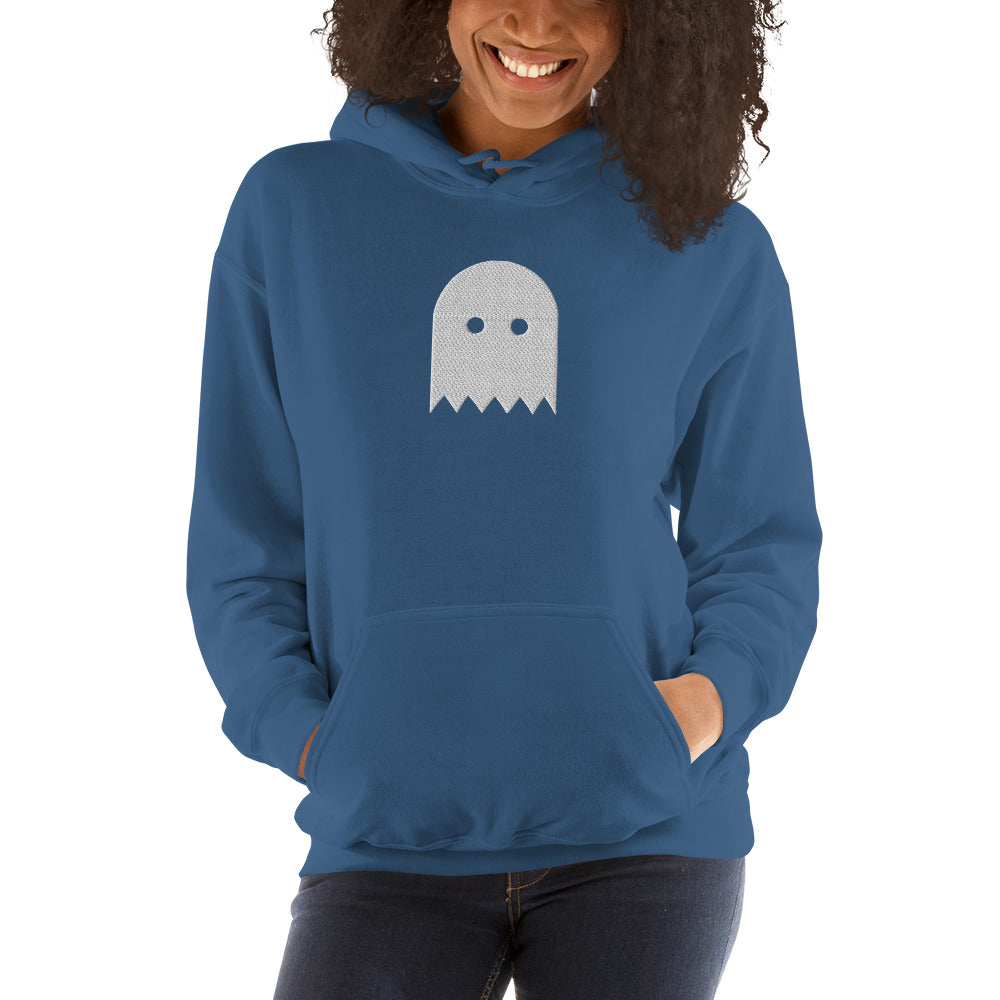 Indigo Blue Oiwa Embroidered Plush Hoodie