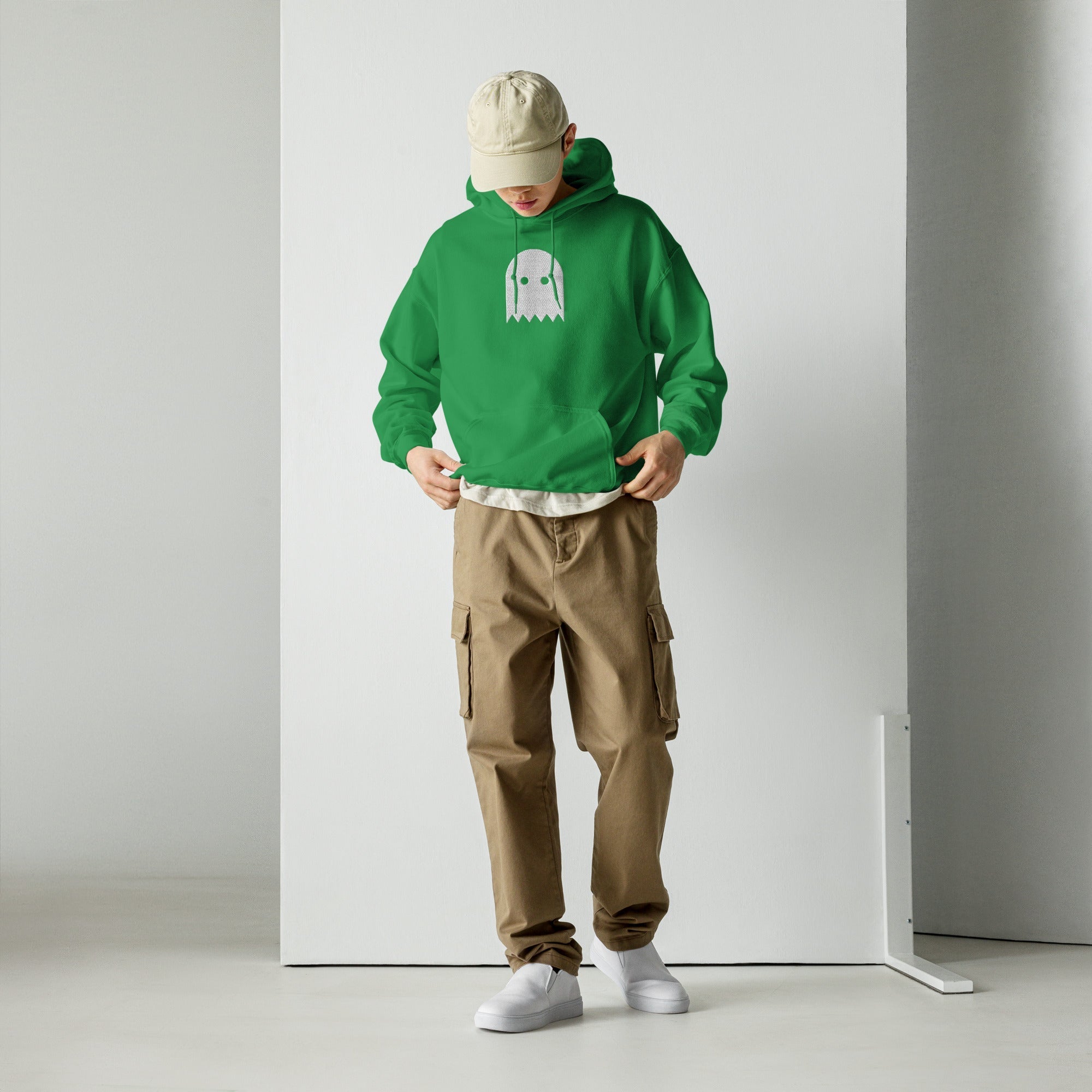 Irish Green Oiwa Embroidered Plush Hoodie