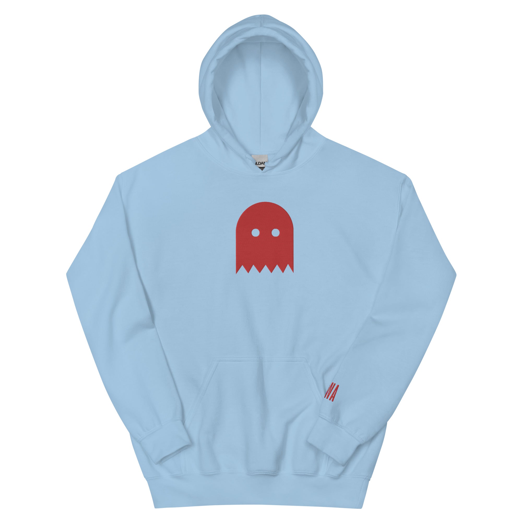 Light Blue Oiwa Red Ghost Plush Hoodie