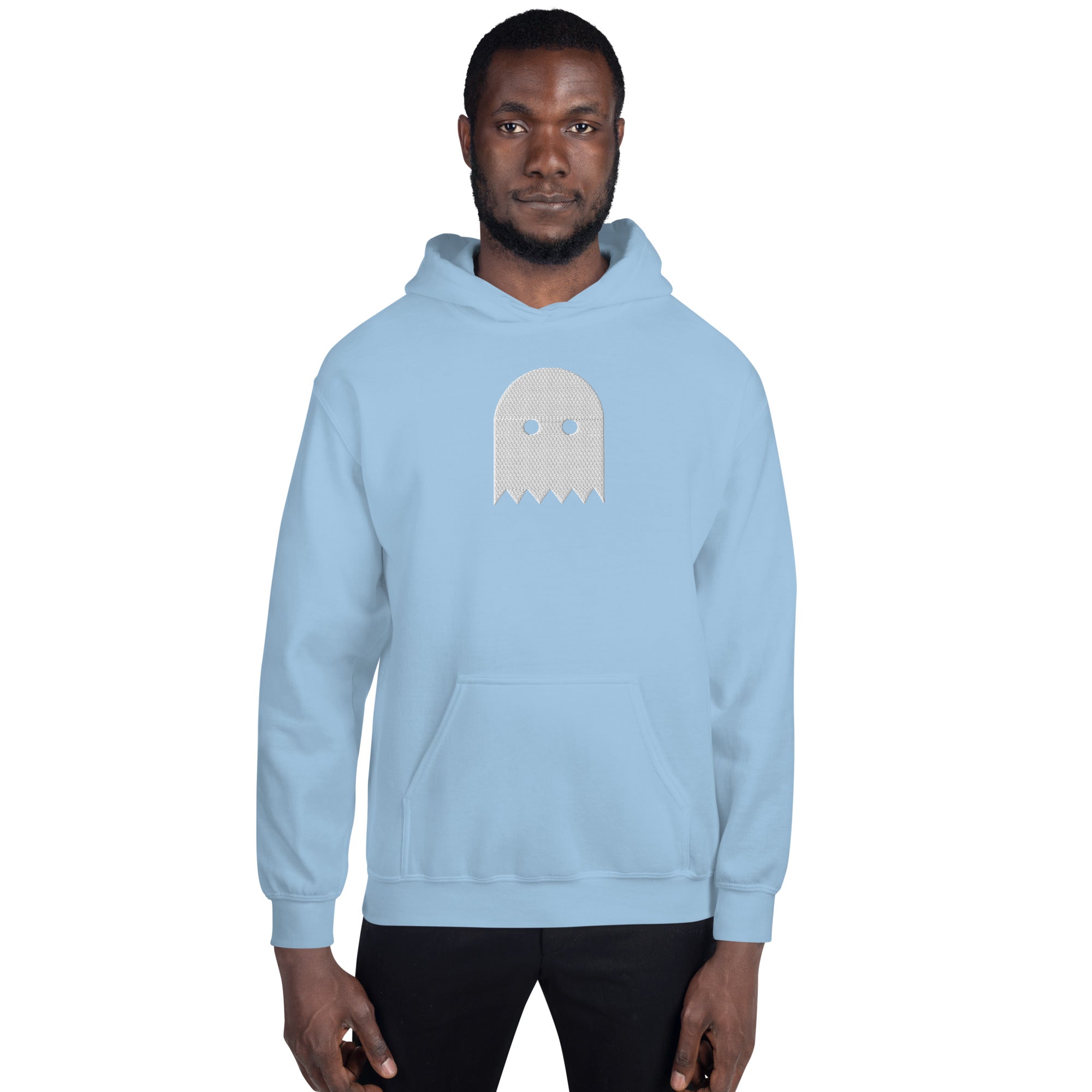 Light Blue Oiwa Embroidered Plush Hoodie