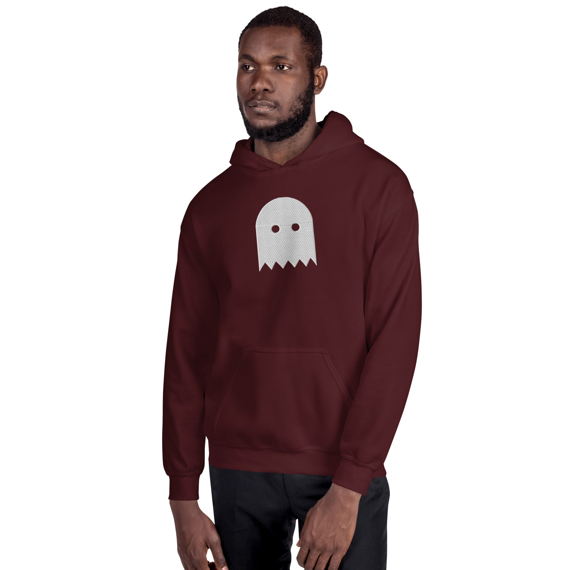 Maroon Oiwa Embroidered Plush Hoodie