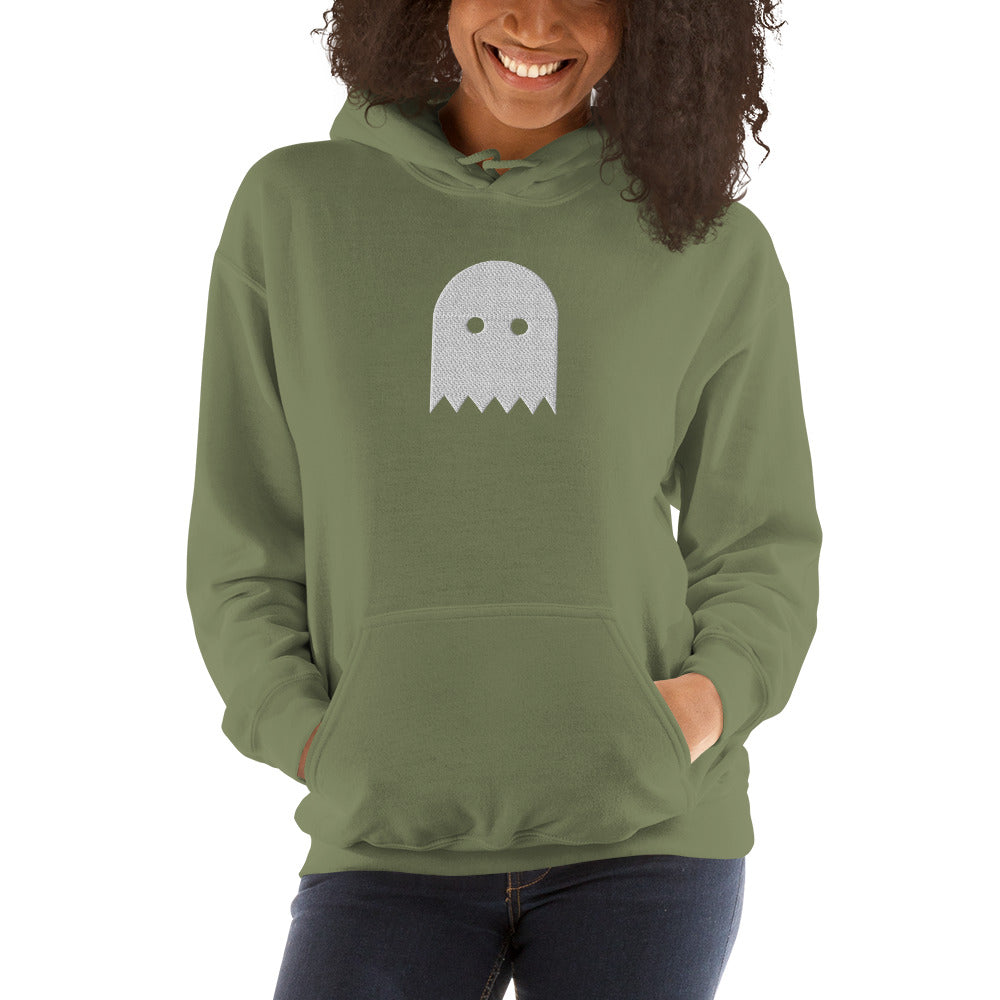 Military Green Oiwa Embroidered Plush Hoodie