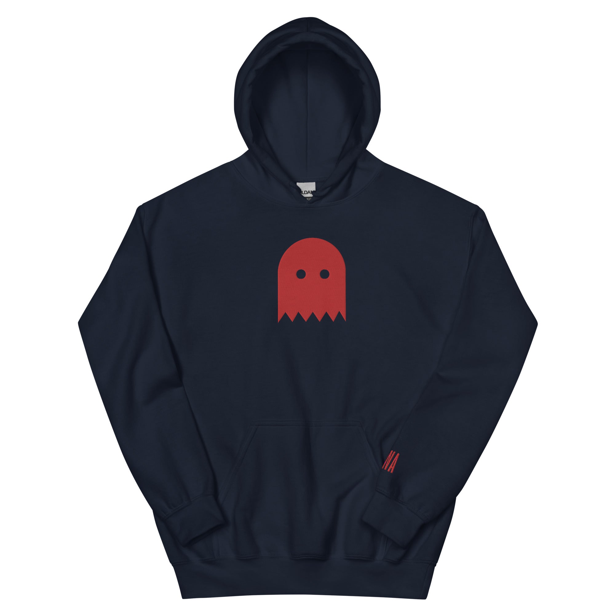 Navy Oiwa Red Ghost Plush Hoodie