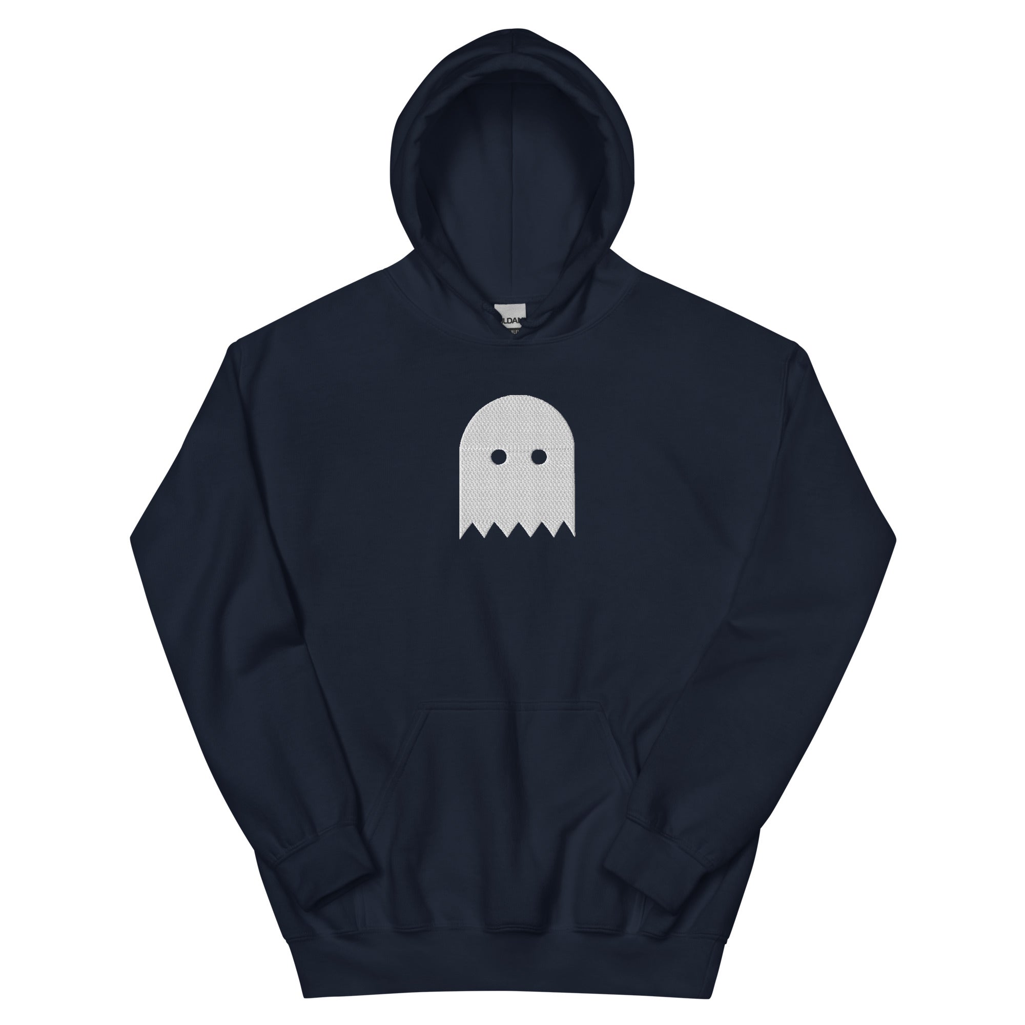 Navy Blue Oiwa Embroidered Plush Hoodie