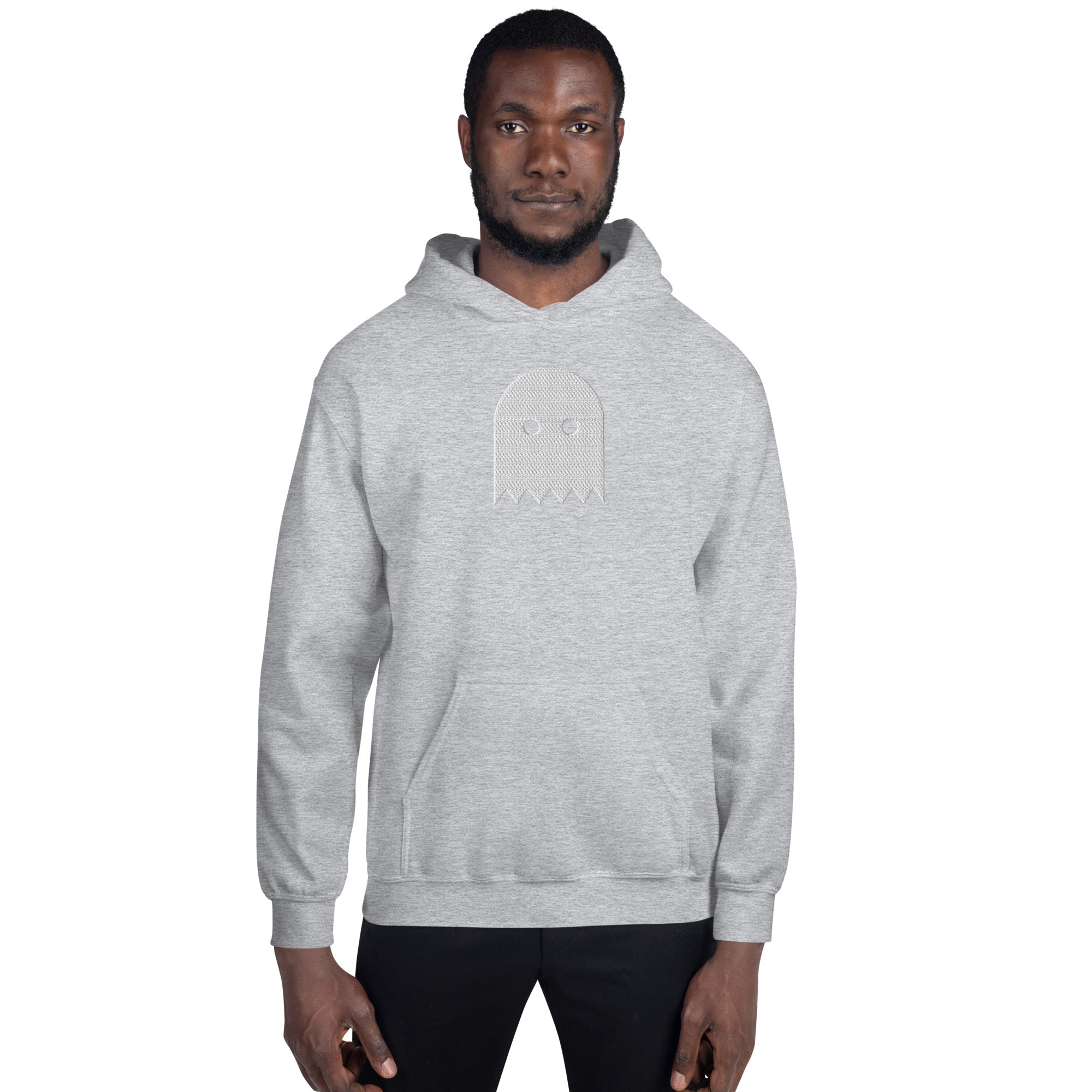 Sport Grey Oiwa Embroidered Plush Hoodie