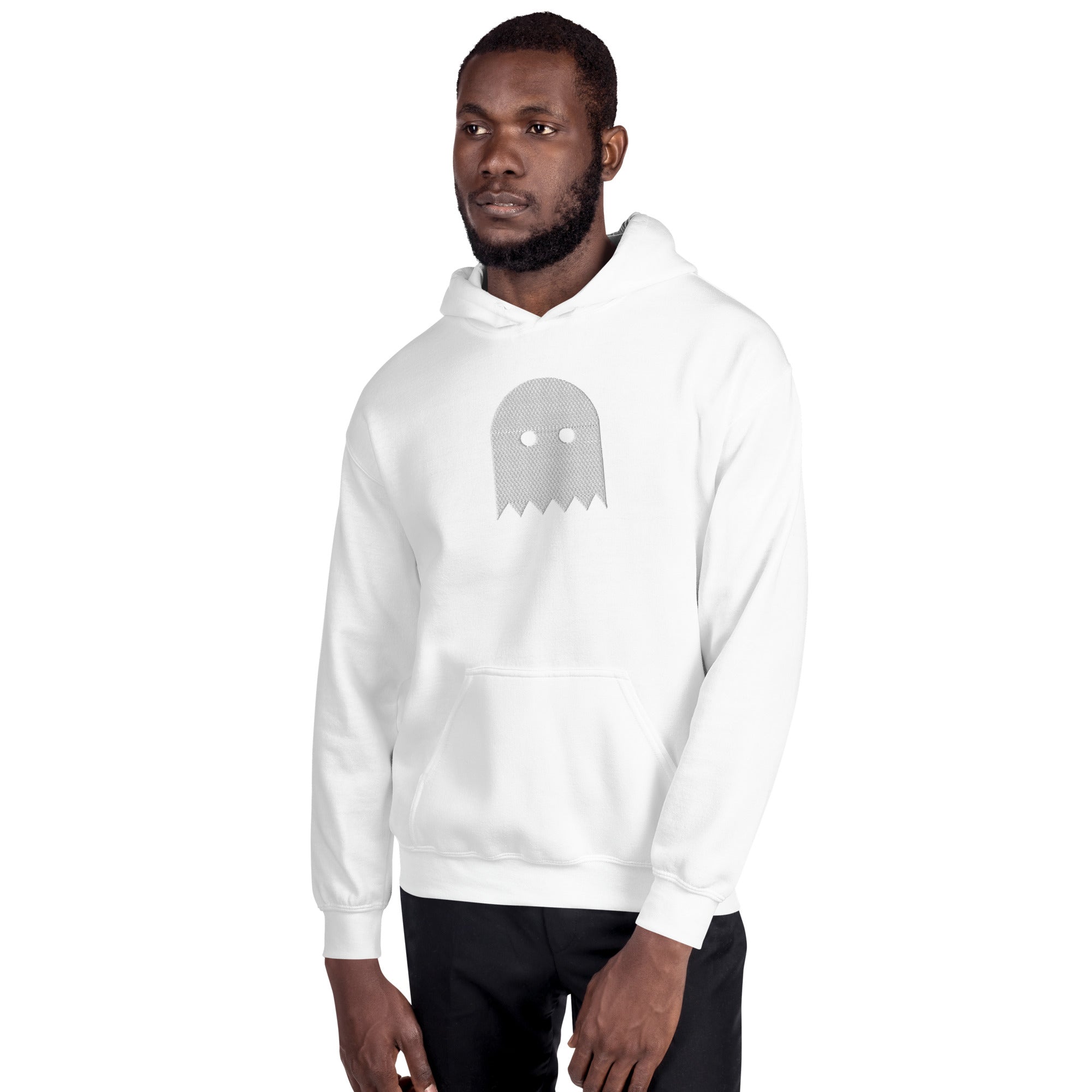 White Oiwa Embroidered Plush Hoodie