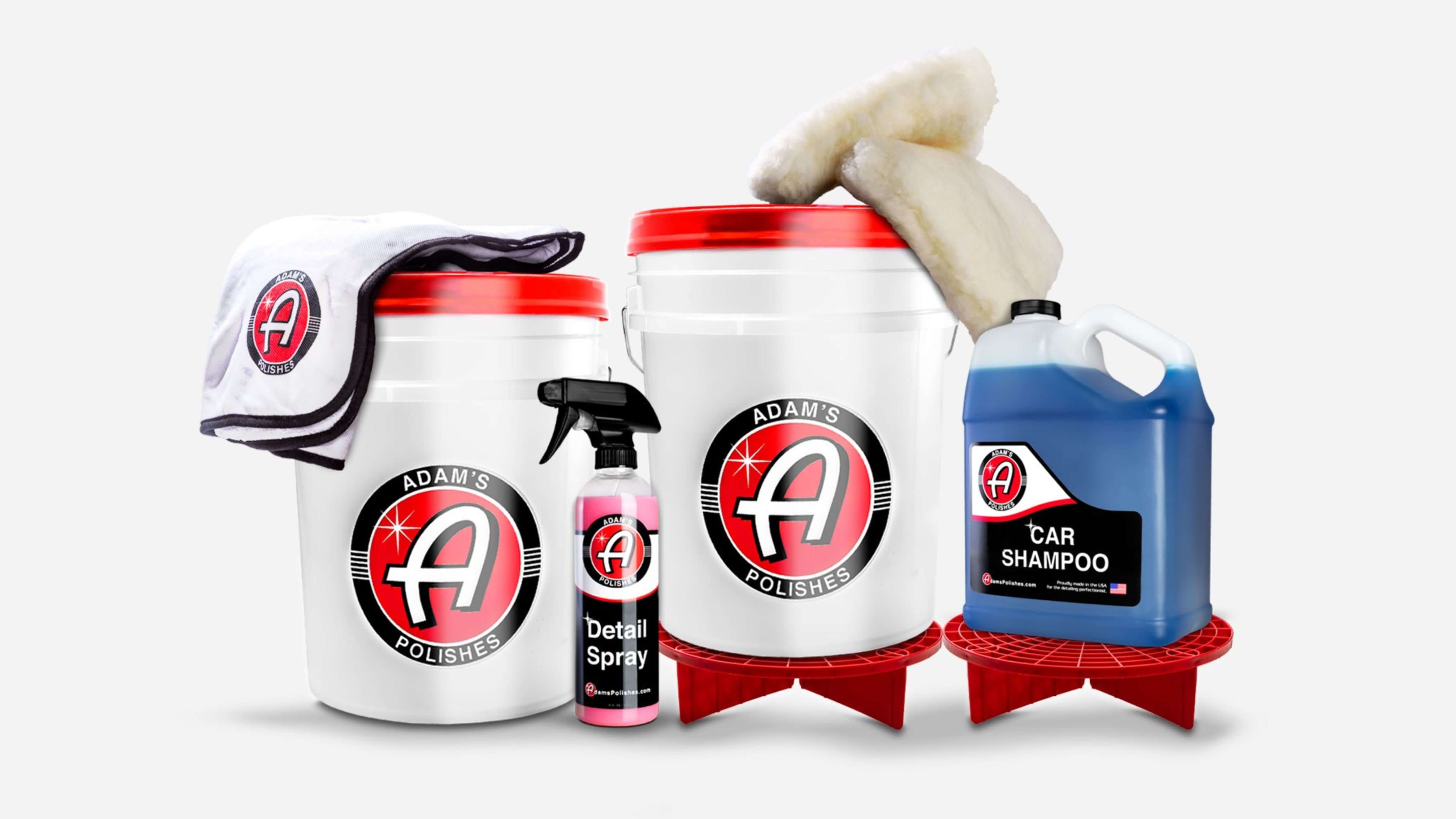 Adam's Polishes car cleaning products including car shampoo and detail spray for best rated wash.