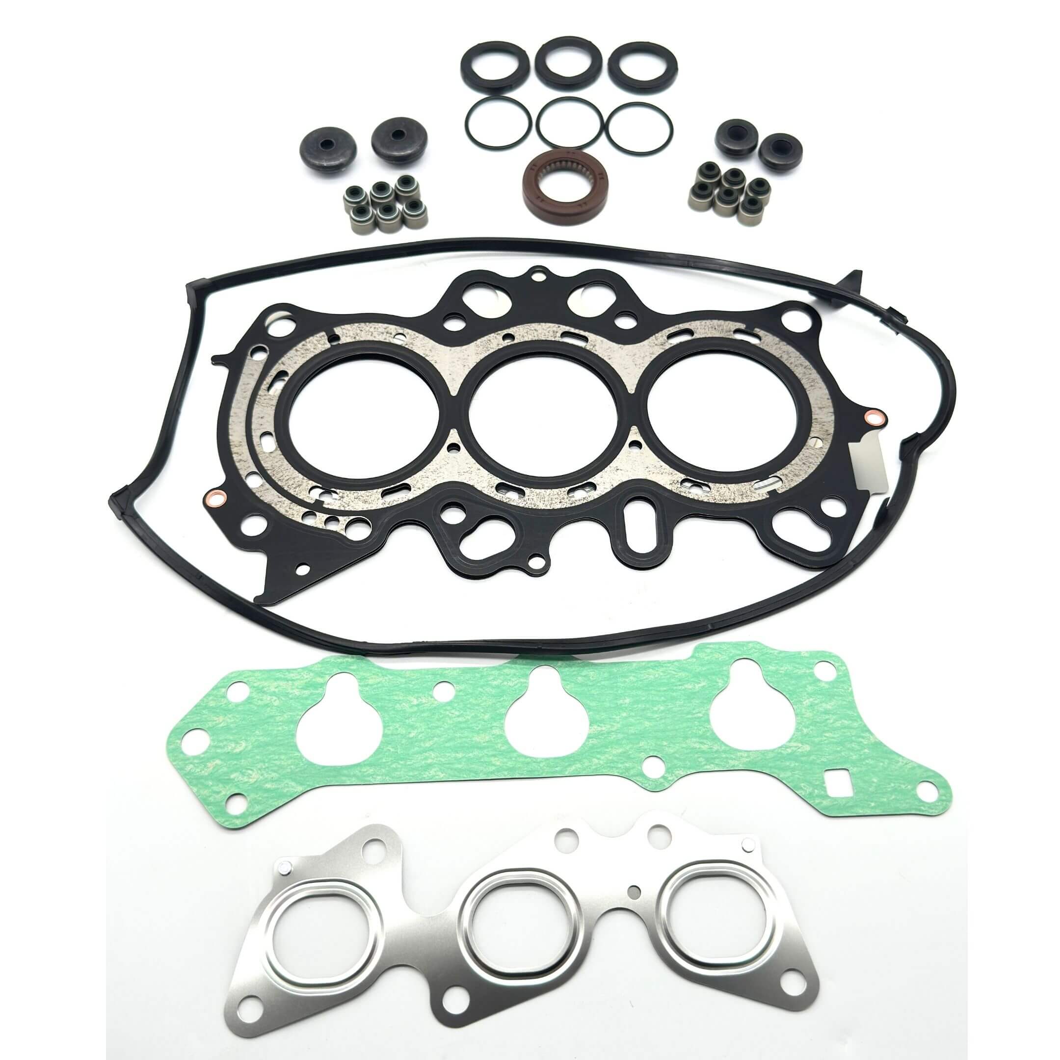 Honda Vamos Engine Gasket Replacement Kit for HM1, HM2 Models (1999-2018), featuring multi-color gaskets and seals in a technical parts schematic.