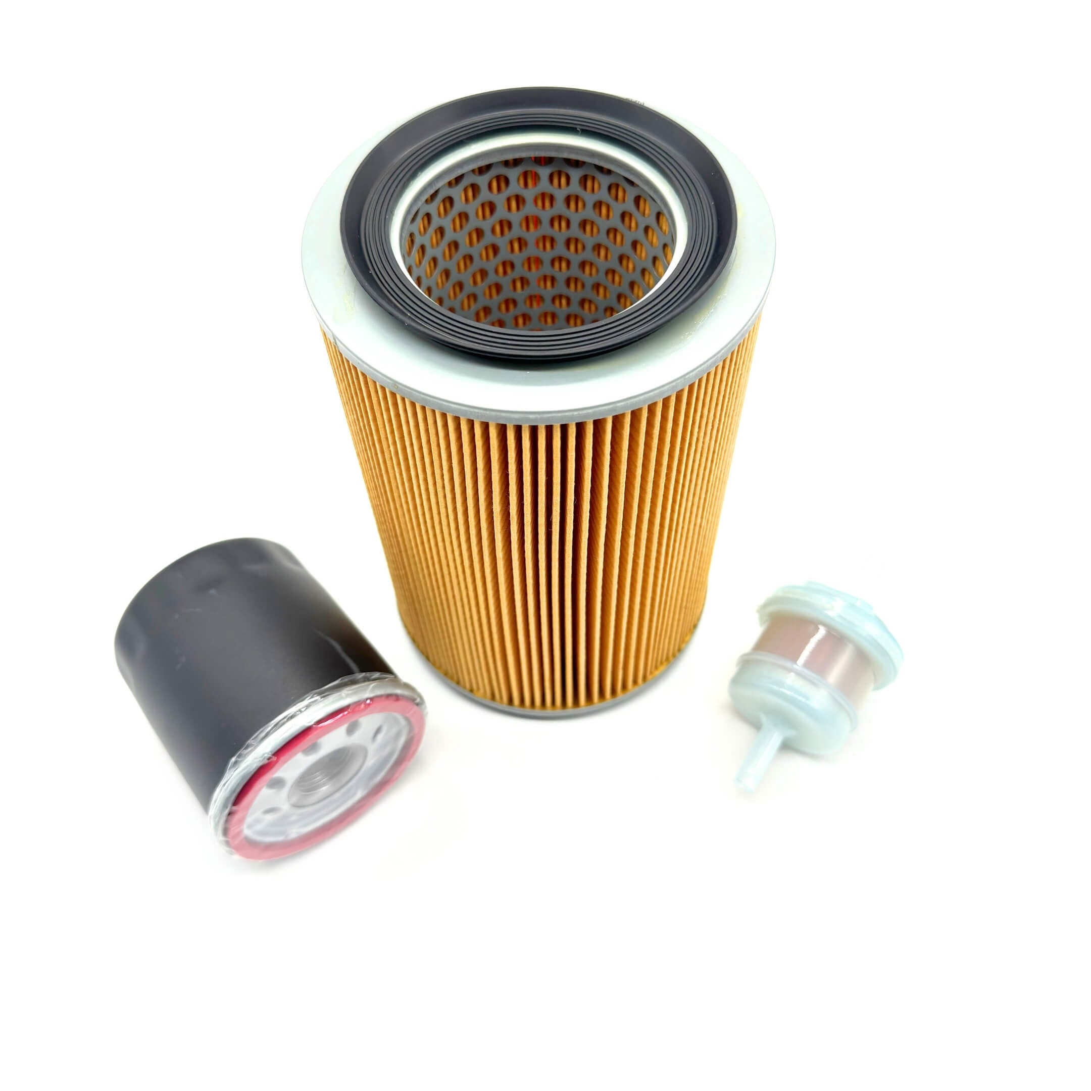 Oil filter, air filter, and fuel filter set for Daihatsu Hijet S100P and S110P models (1994-1999), ensuring optimal engine performance and longevity.