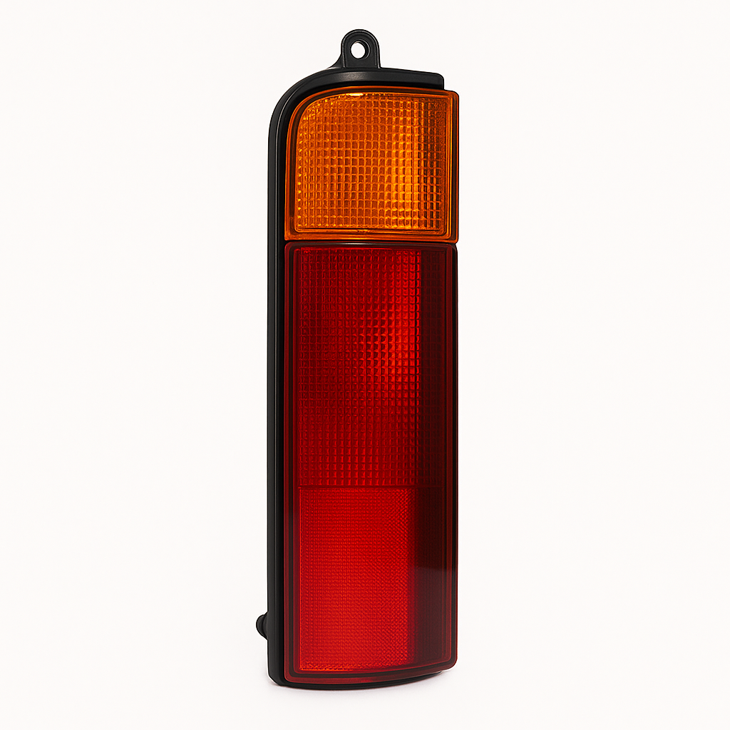 Daihatsu Hijet S100V, S110V exterior tail light assembly featuring vibrant amber turn signal and bright red brake light lenses, ideal as a direct-fit replacement for enhanced safety and visibility.
