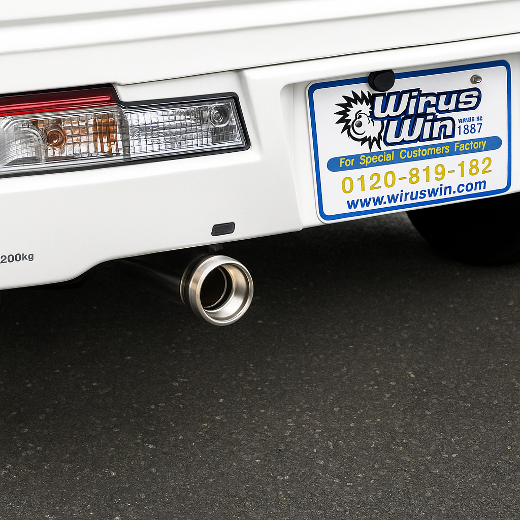 Daihatsu Hijet Van S320, S330 (2004-2007)) aftermarket stainless-steel dual-tip exhaust and muffler with polished mandrel-bent piping and OE-style rear bumper mount – Exhaust & Muffler collection.