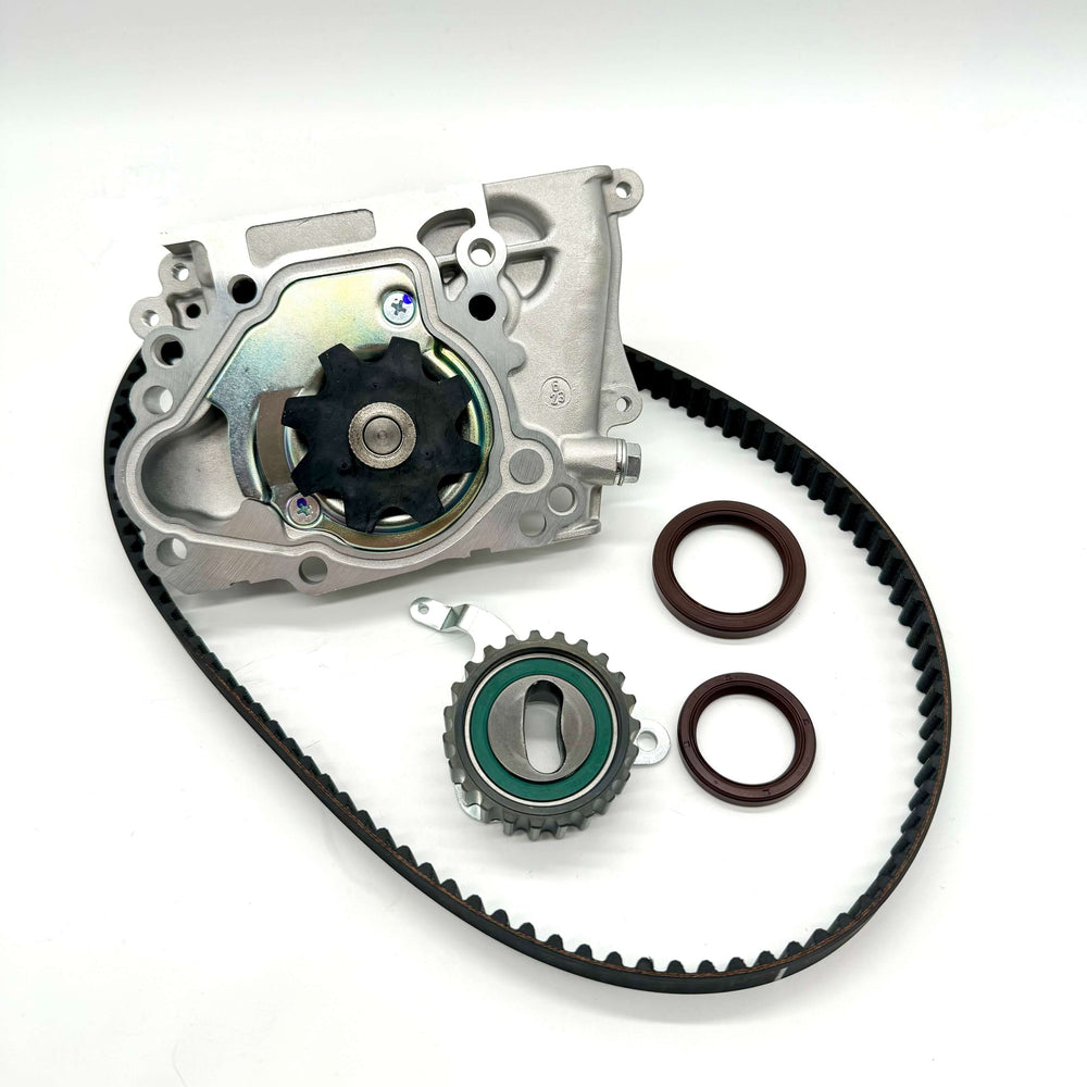 Subaru Sambar Timing Belt Kit featuring robust timing belt, water pump, tensioner bearing, and seals for KS3-KV4, TT1-TT2, TV1-TV2, TW1-TW2 trucks and vans.