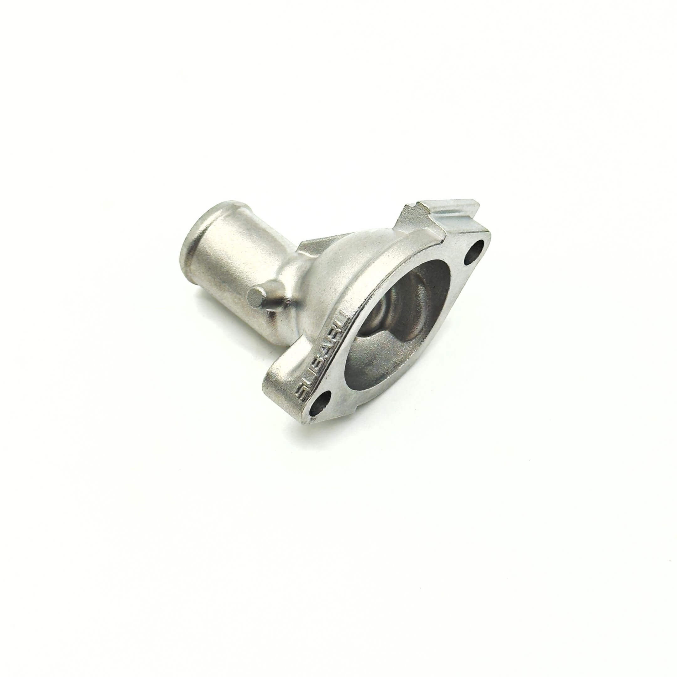 Thermostat Housing Cover - Part B for Subaru Sambar Wagon TW1, TW2 Models (1999-2012) featuring a durable metal construction with mounting holes.