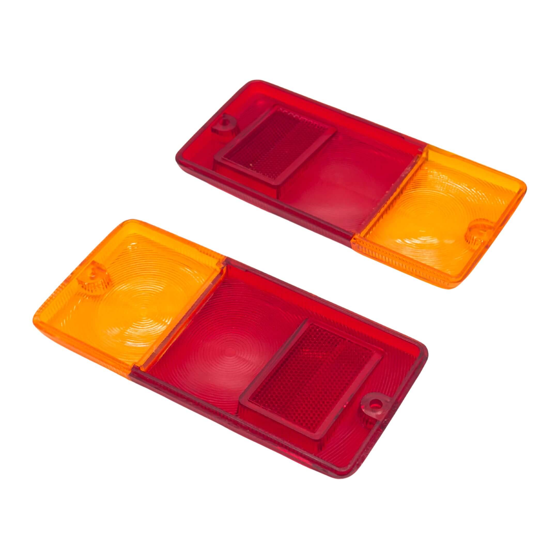 Tail Light Lens Cover Set for Daihatsu Hijet Truck S100, S110 Models (1994-1996), featuring red and amber sections for driver and passenger sides.