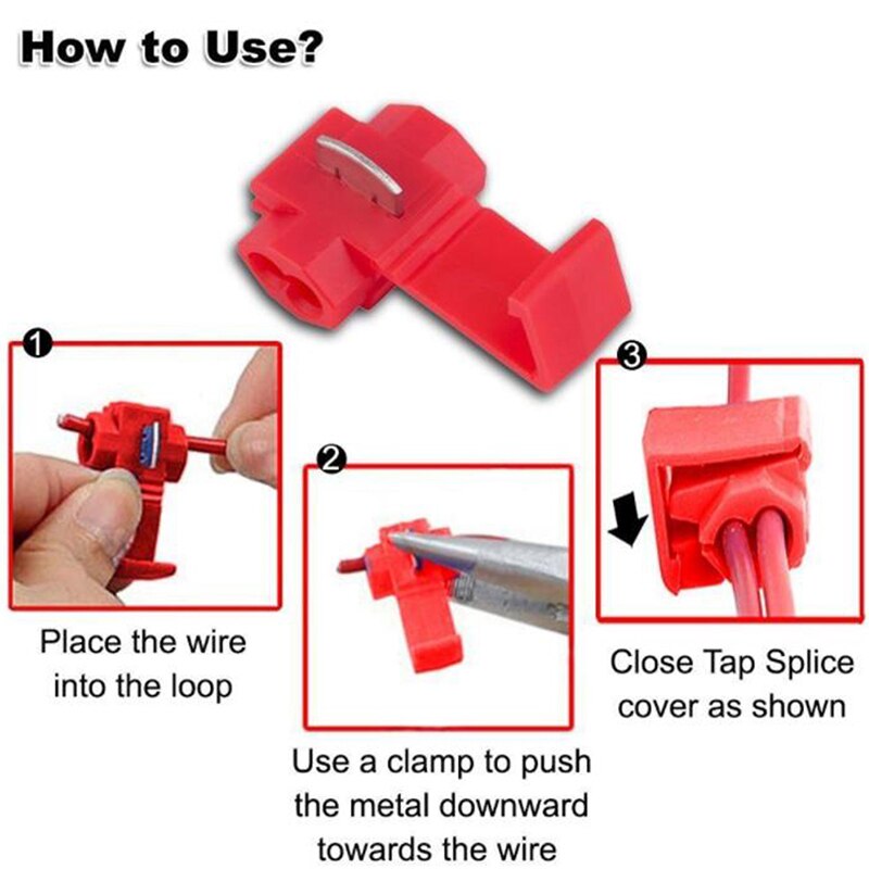 Quick splice tap connector installation steps for wiring a 50W 6 ohm LED load resistor to stop hyper flash on LED turn signals.